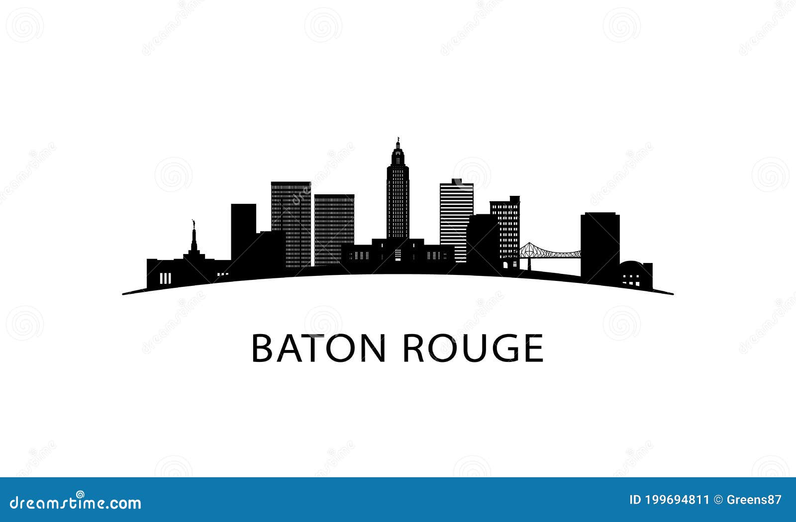 baton rouge city louisiana skyline.