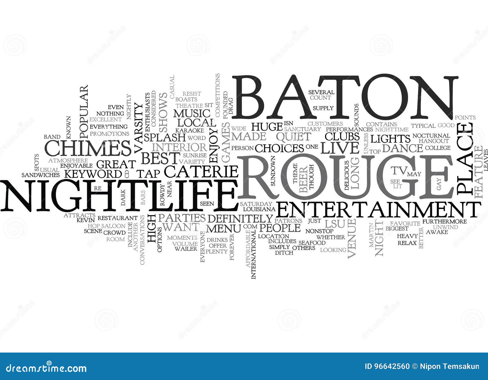 Baton Rouge Nightlife Word Cloud Stock Illustration Illustration of