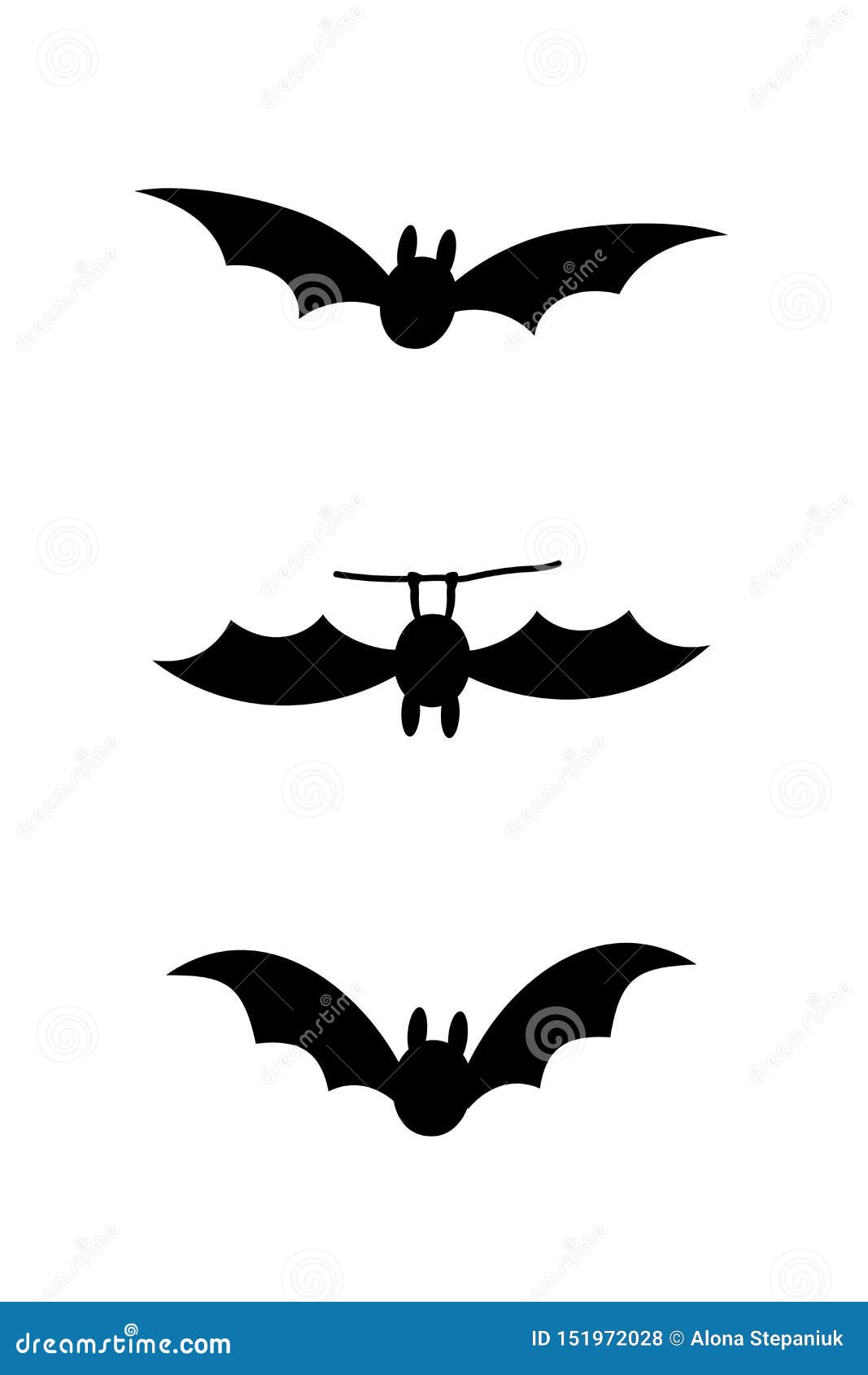 Bats Icon Set. Bat Black Silhouette with Wings White Background Stock  Vector - Illustration of abstract, hand: 151972028