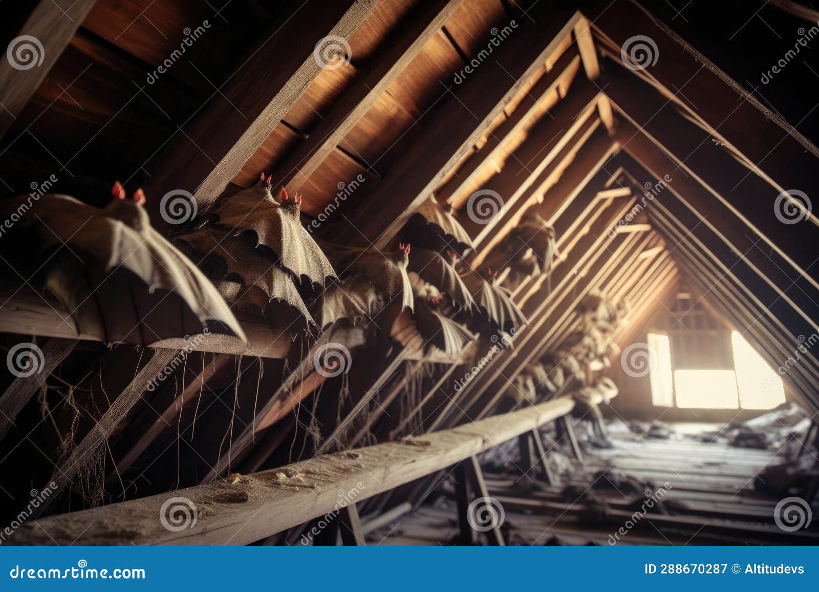 Bats Resting in Eaves of an Attic Stock Image Image of eaves, bats