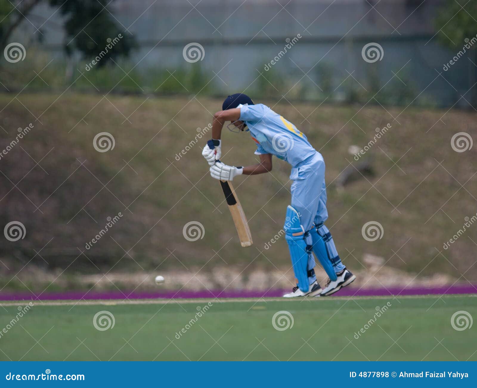 Batsman Hitting Cricket Ball Stock Photo Image of bowl, green 4877898