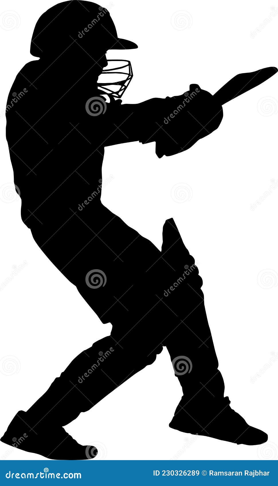 A Batsman Shots Position Silhouette. Cricketer Sport Silhouette Stock ...