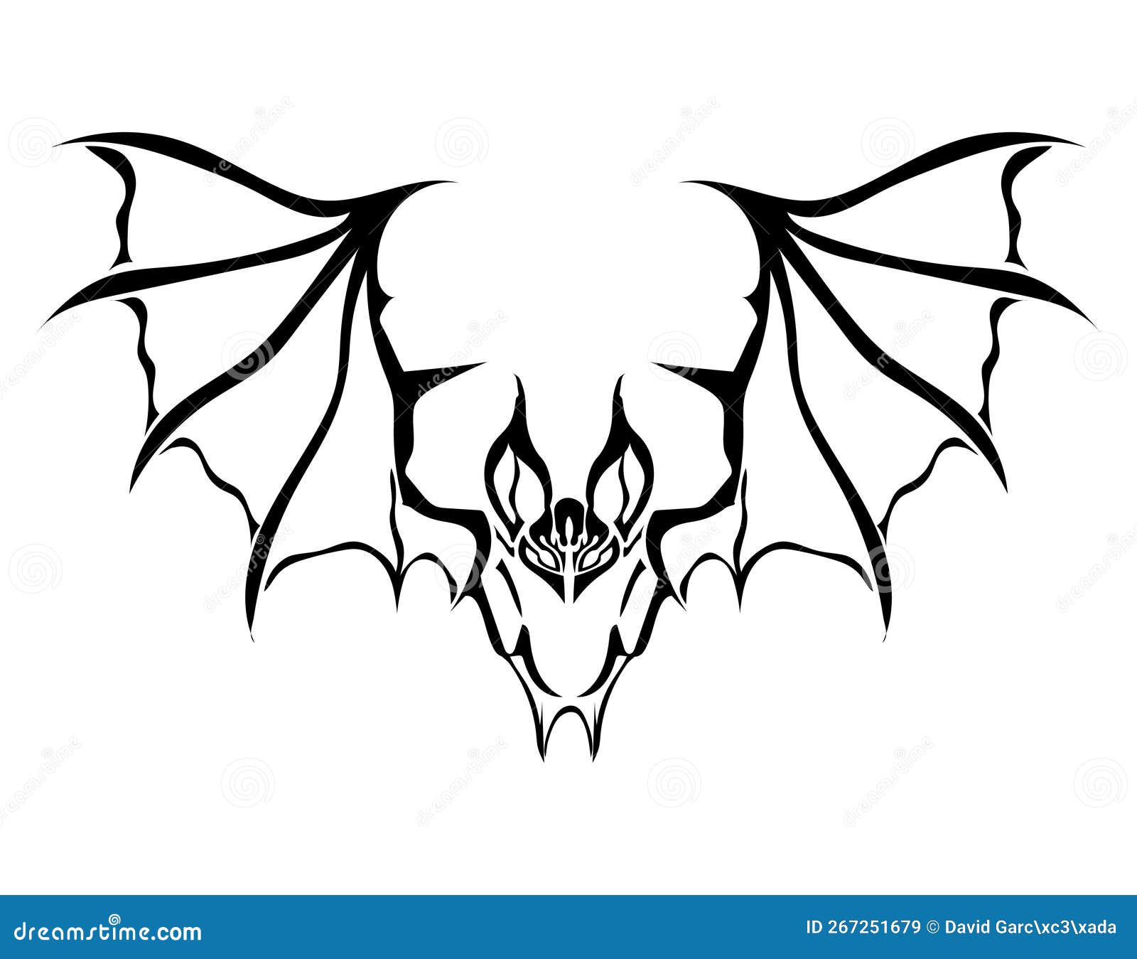 Bat and symmetric tribals Royalty Free Vector Image