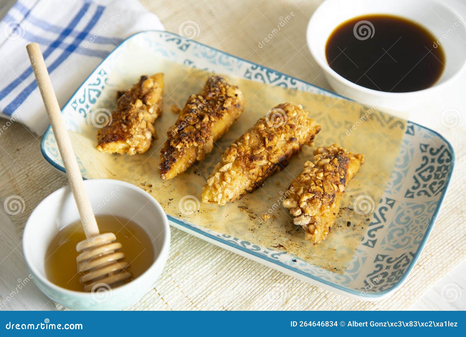 Battered Chicken Fingers in Spain. Stock Photo Image of meal, breaded