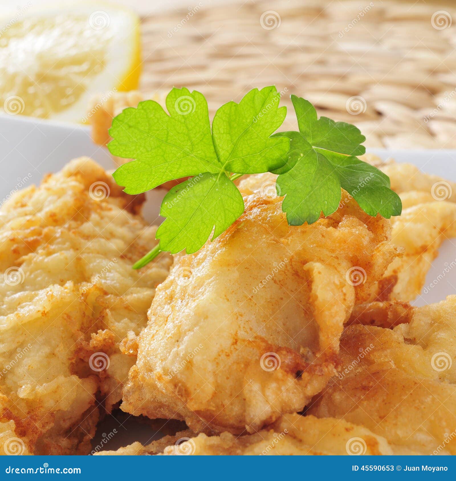 Battered and fried hake stock image. Image of cooked 45590653