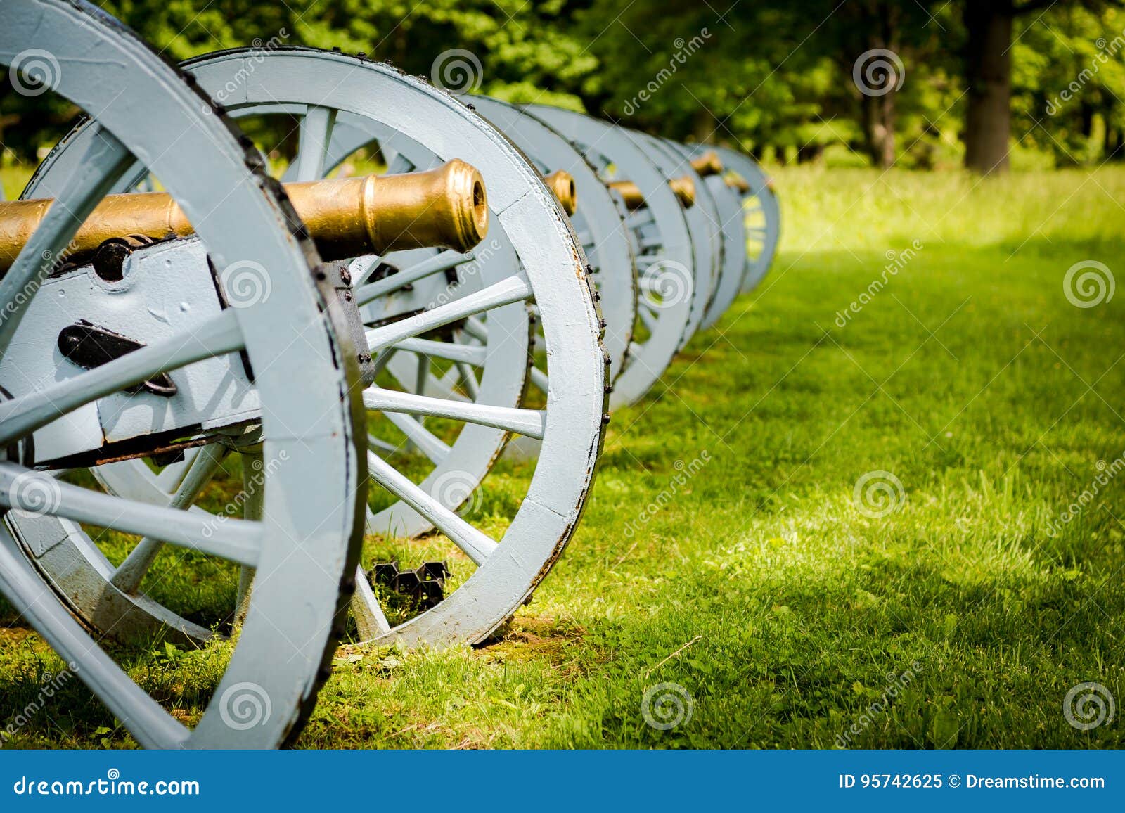 Battery of Cannons Ready To Defend Valley Stock Image Image of
