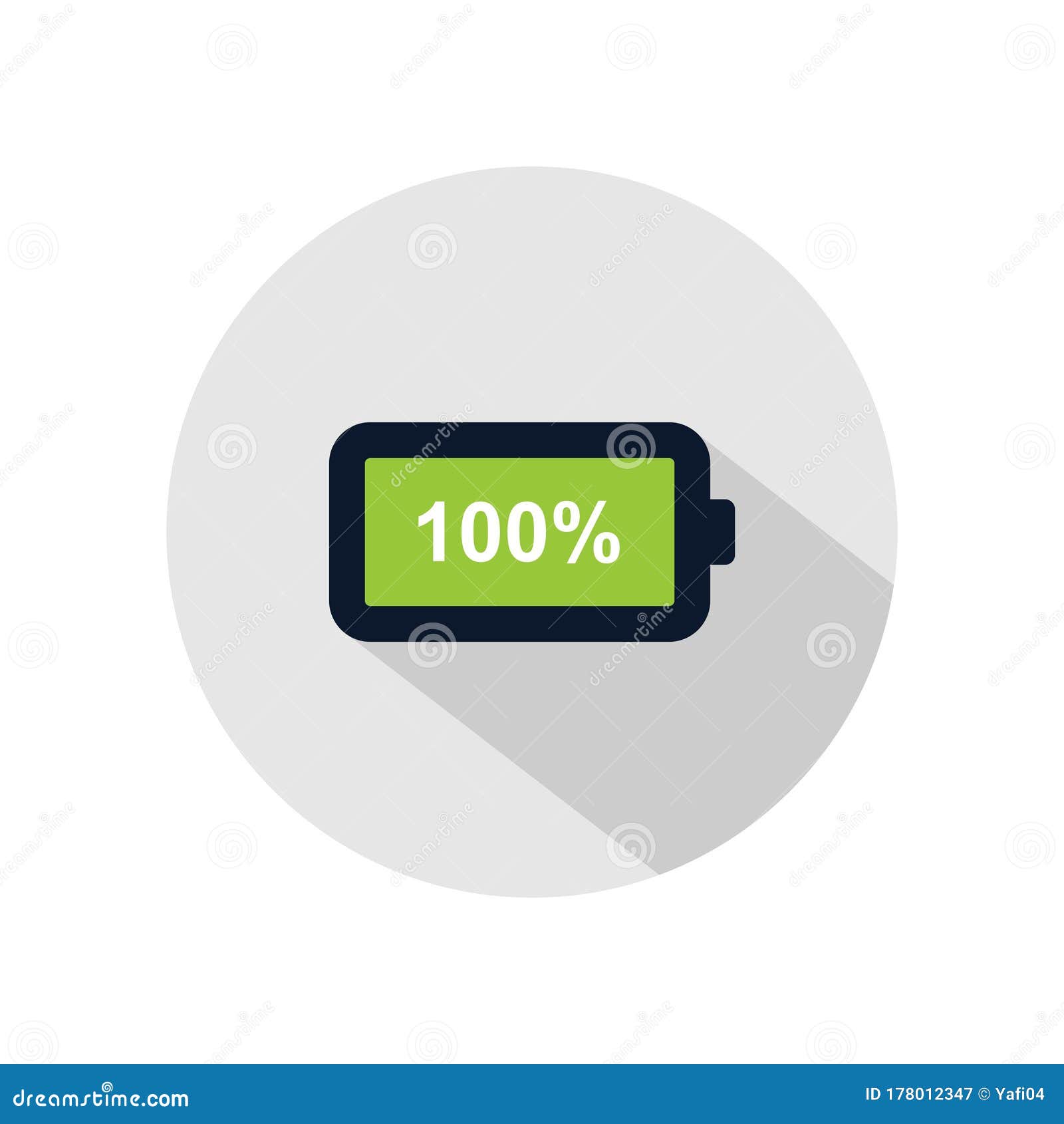 Battery 100 Charged Icon Vector, Full Charging Battery Illustration