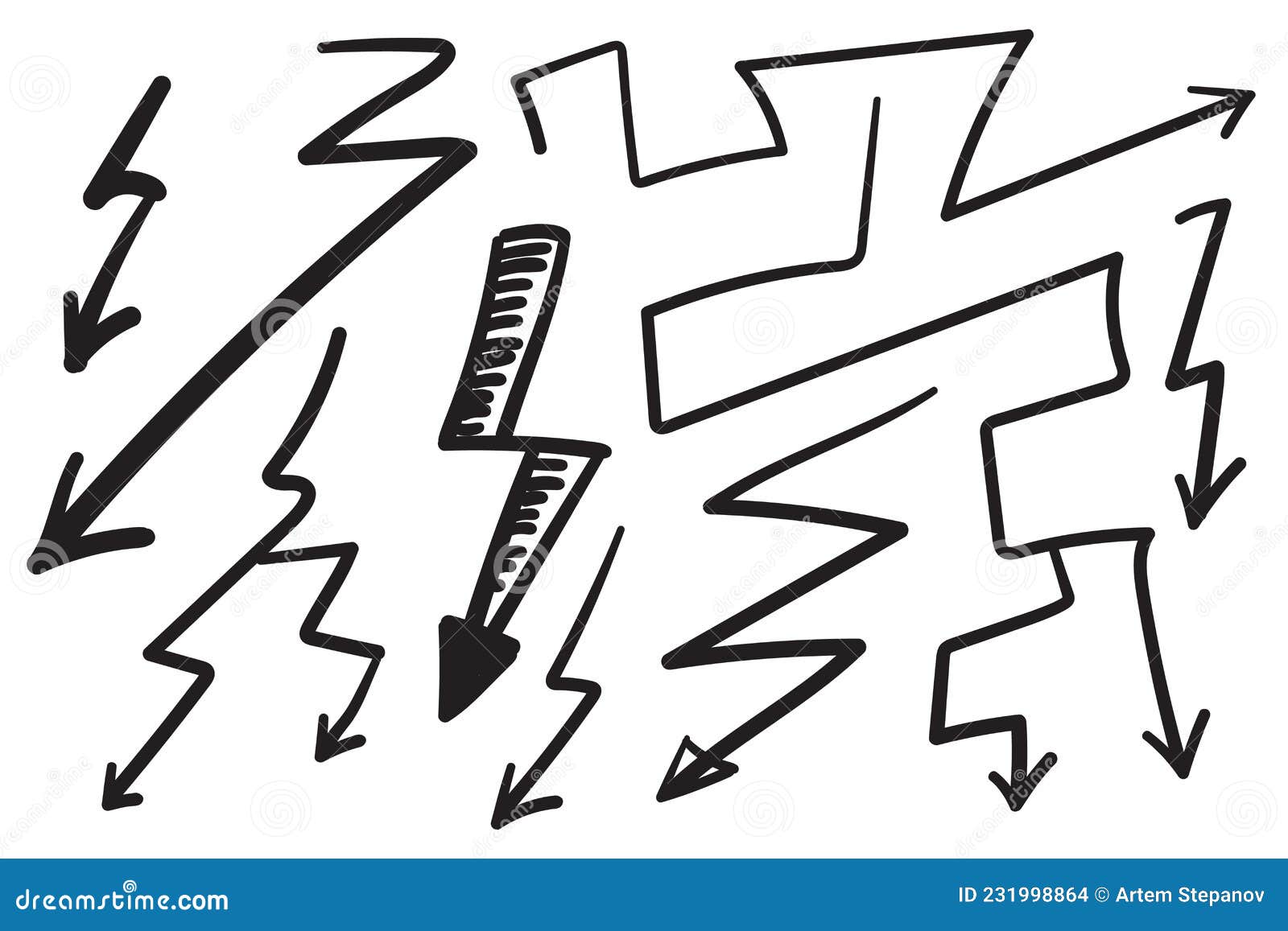 Battery Charger, Lightning Bolt or Thunderbolt Symbol Stock Vector -  Illustration of doodle, flash: 231998864