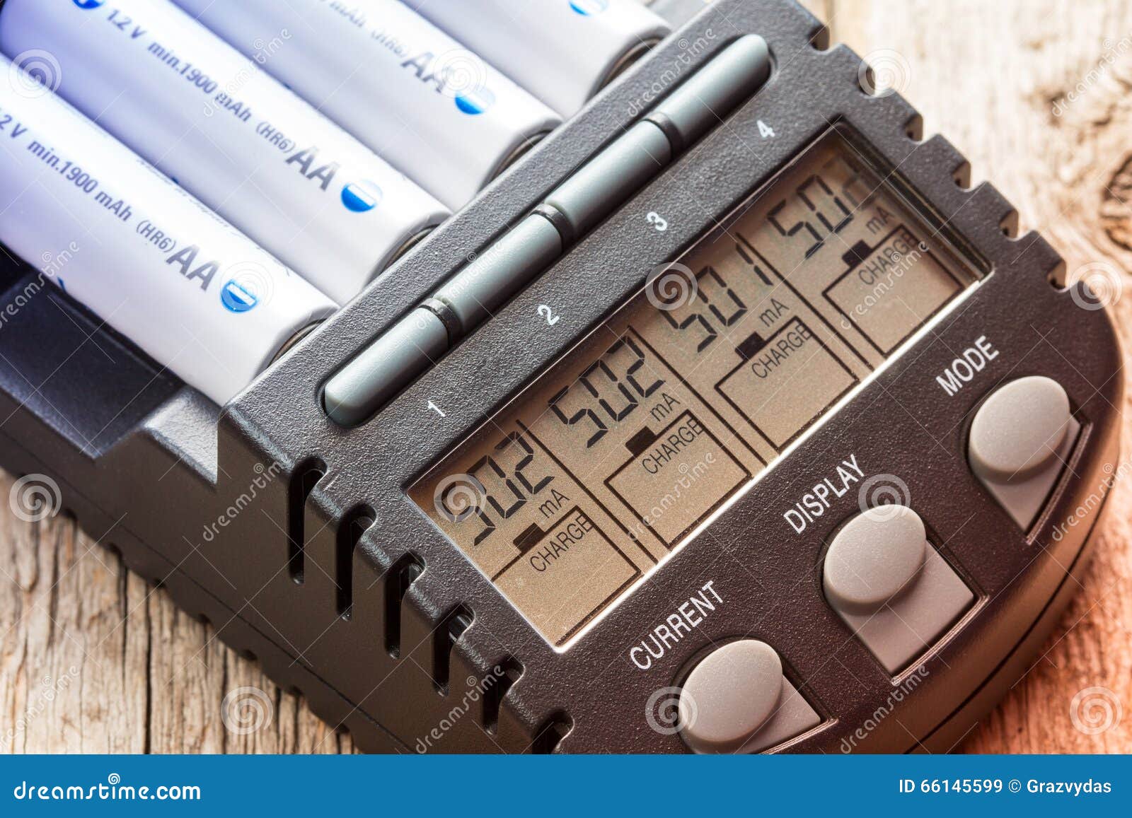 Battery Charger with Rechargeable Batteries Stock Image Image of