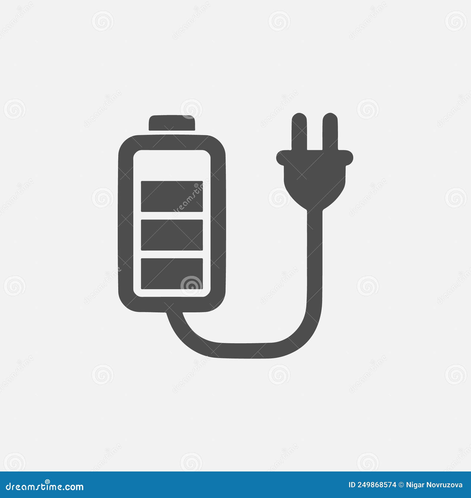 Battery Charger Vector Symbol. Linear Style Sign for Mobile Concept and