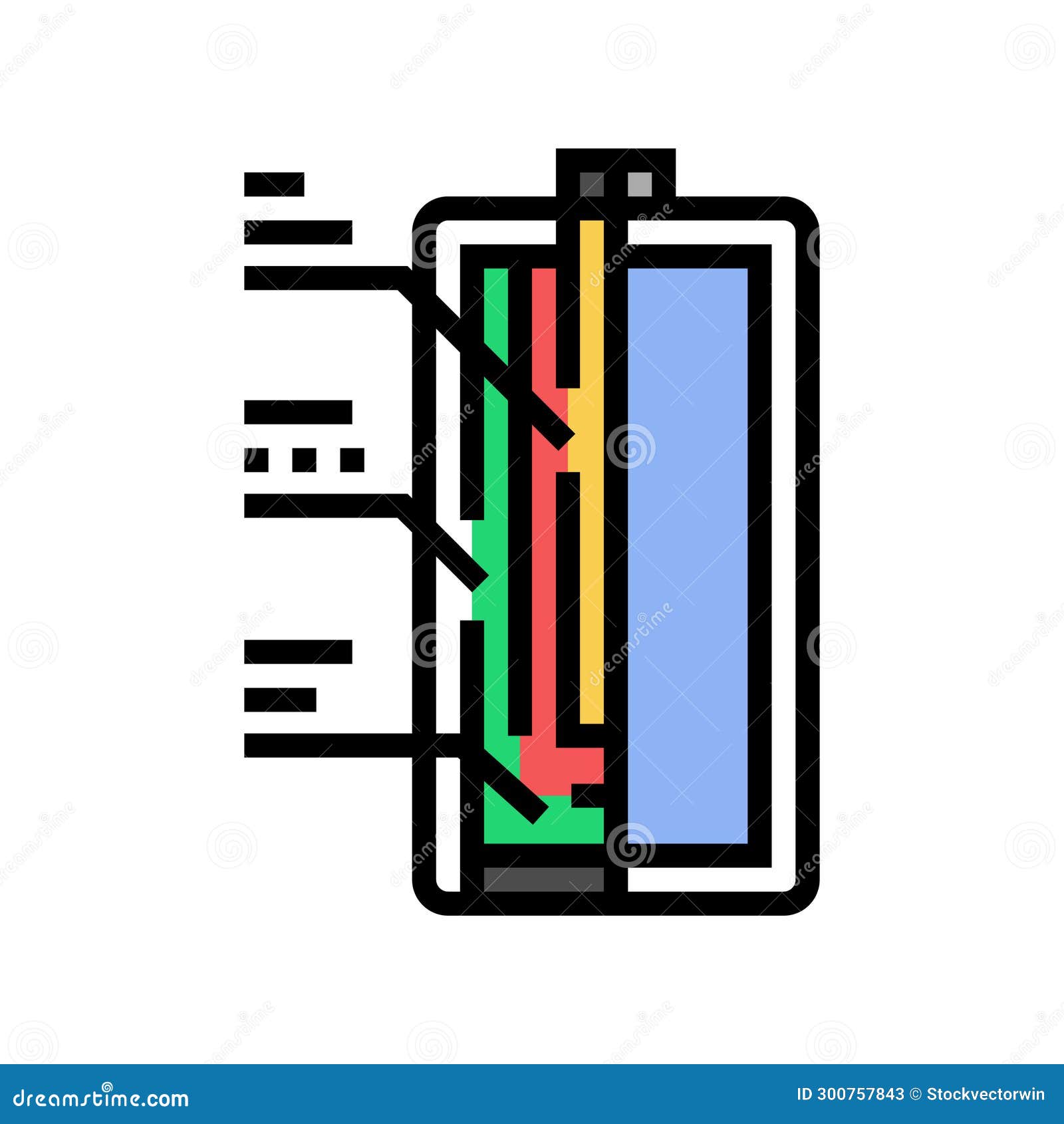 Battery Components Color Icon Vector Illustration Stock Illustration