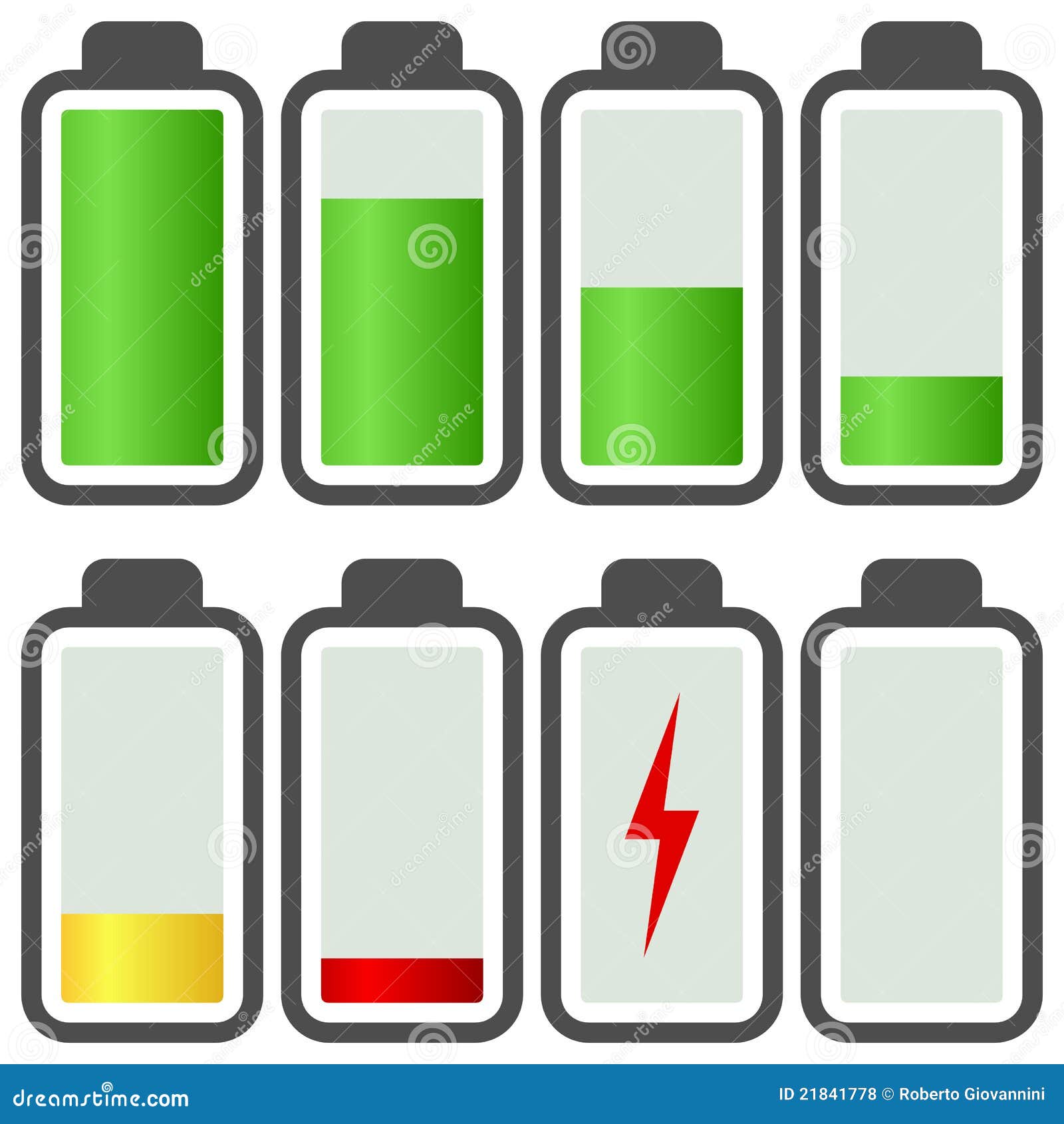 battery energy indicator icons