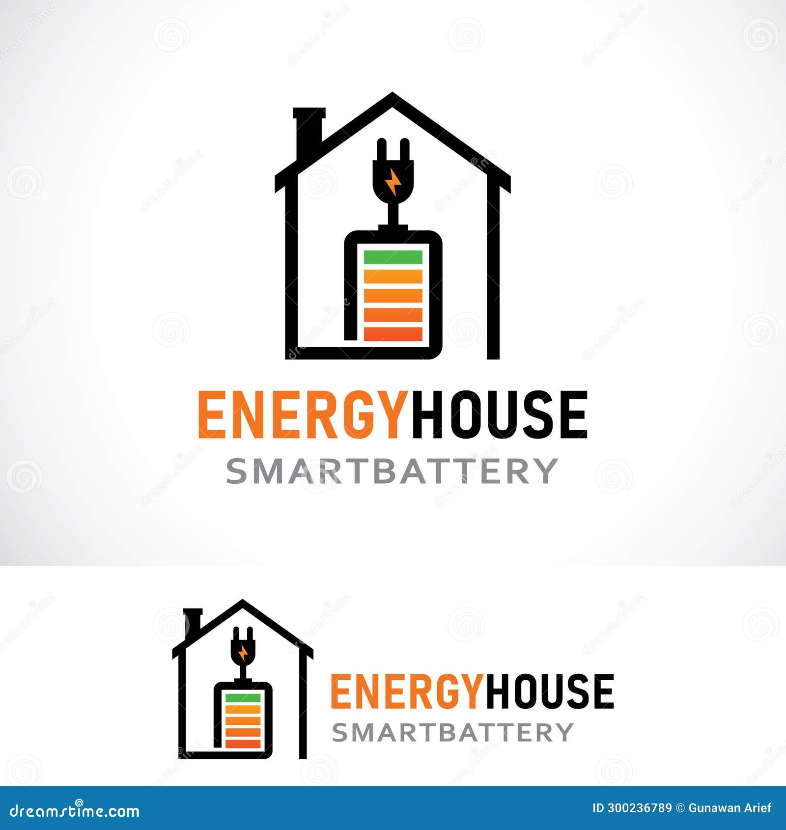 Battery House Logo Design Template Stock Vector Illustration of logo, tech 300236789