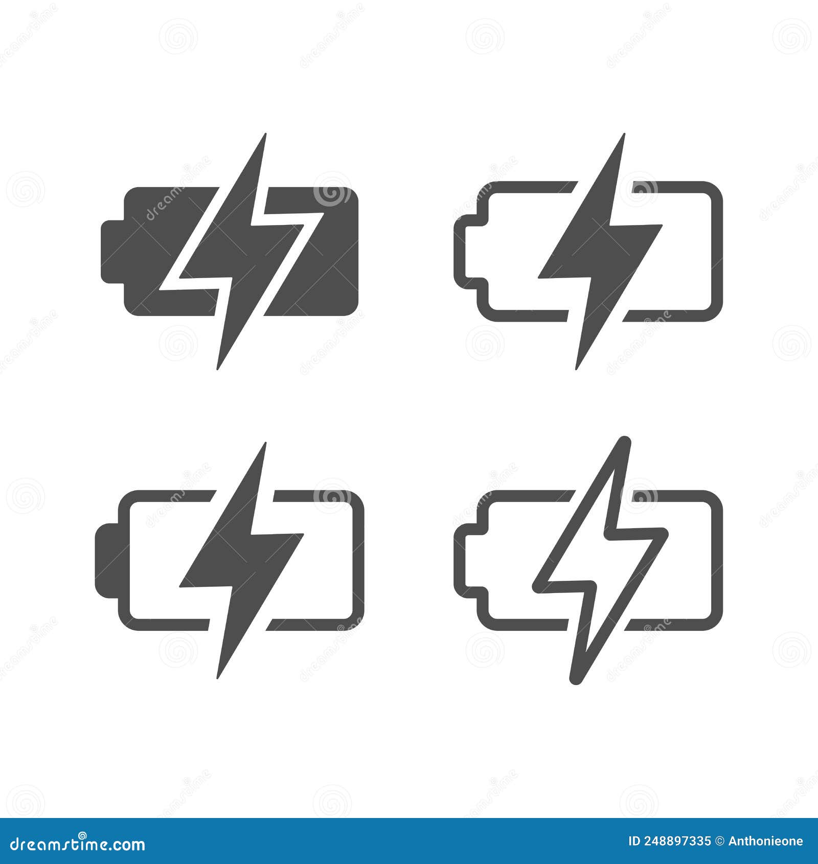 Battery Icon Set, Battery Charge Level or Battery Charging Icon