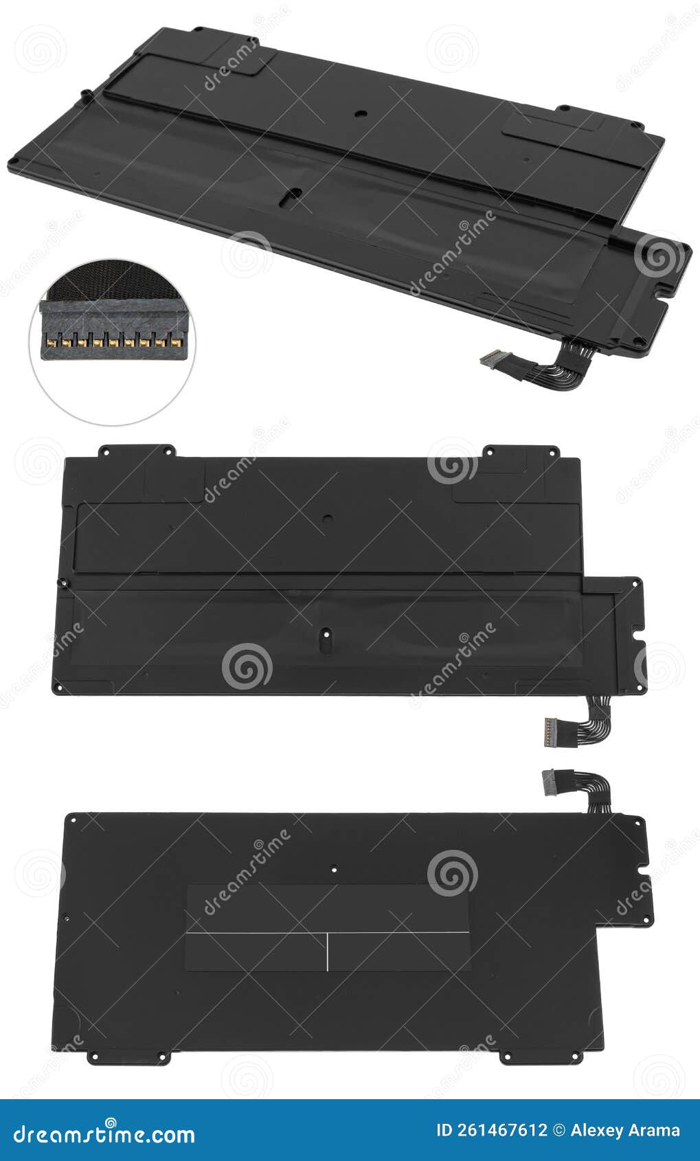 Battery for a Laptop, Spare Part for a Laptop, on a White Background