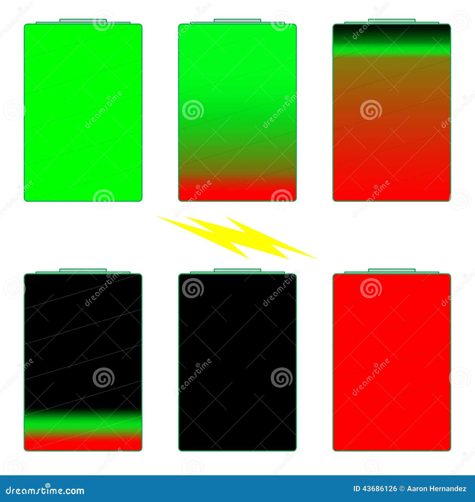 Battery Life Indicators stock illustration. Illustration of power
