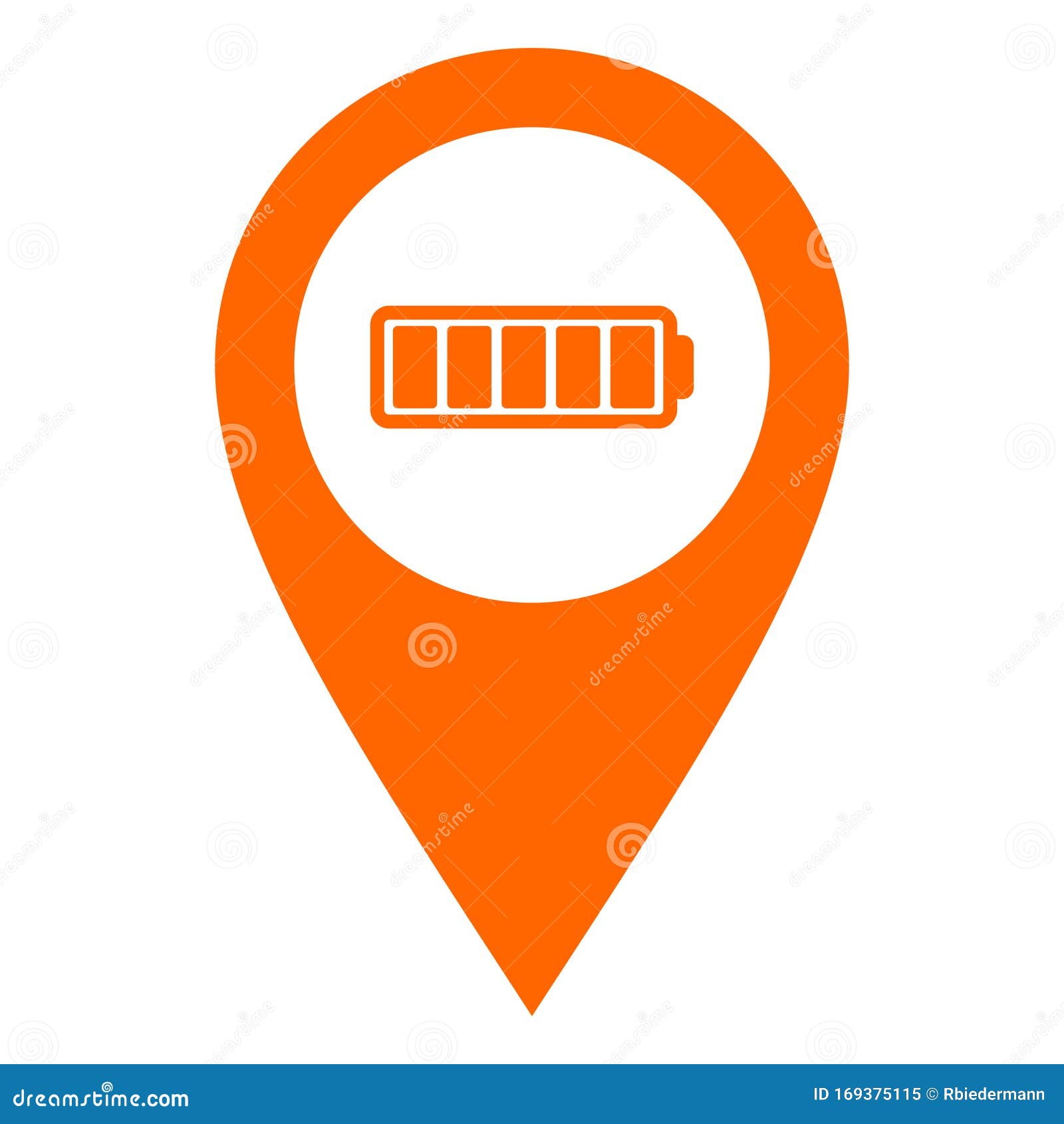 Battery and location pin stock vector. Illustration of charge 169375115