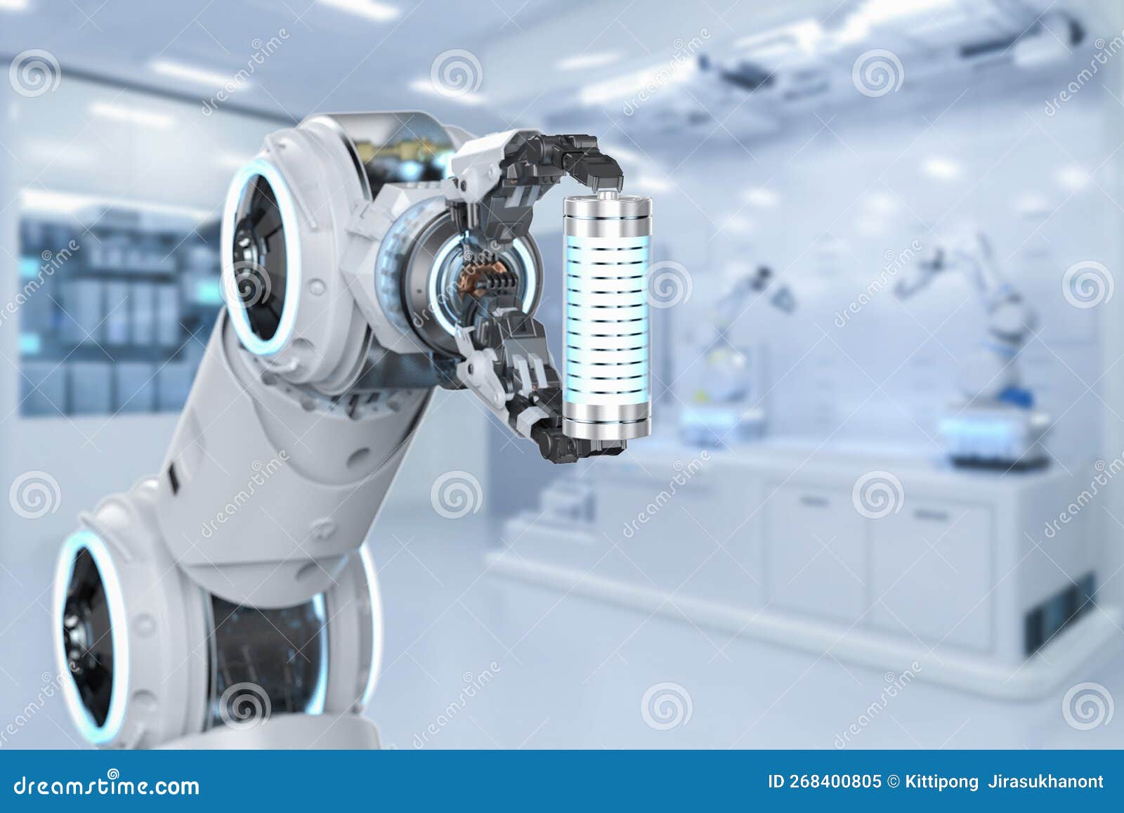 Battery Research and Development with Robot in Laboratory Stock