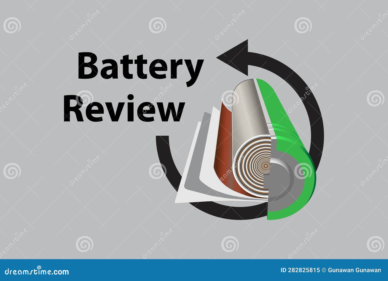 Battery Review, Comprehensive Review on Concept Stock Vector