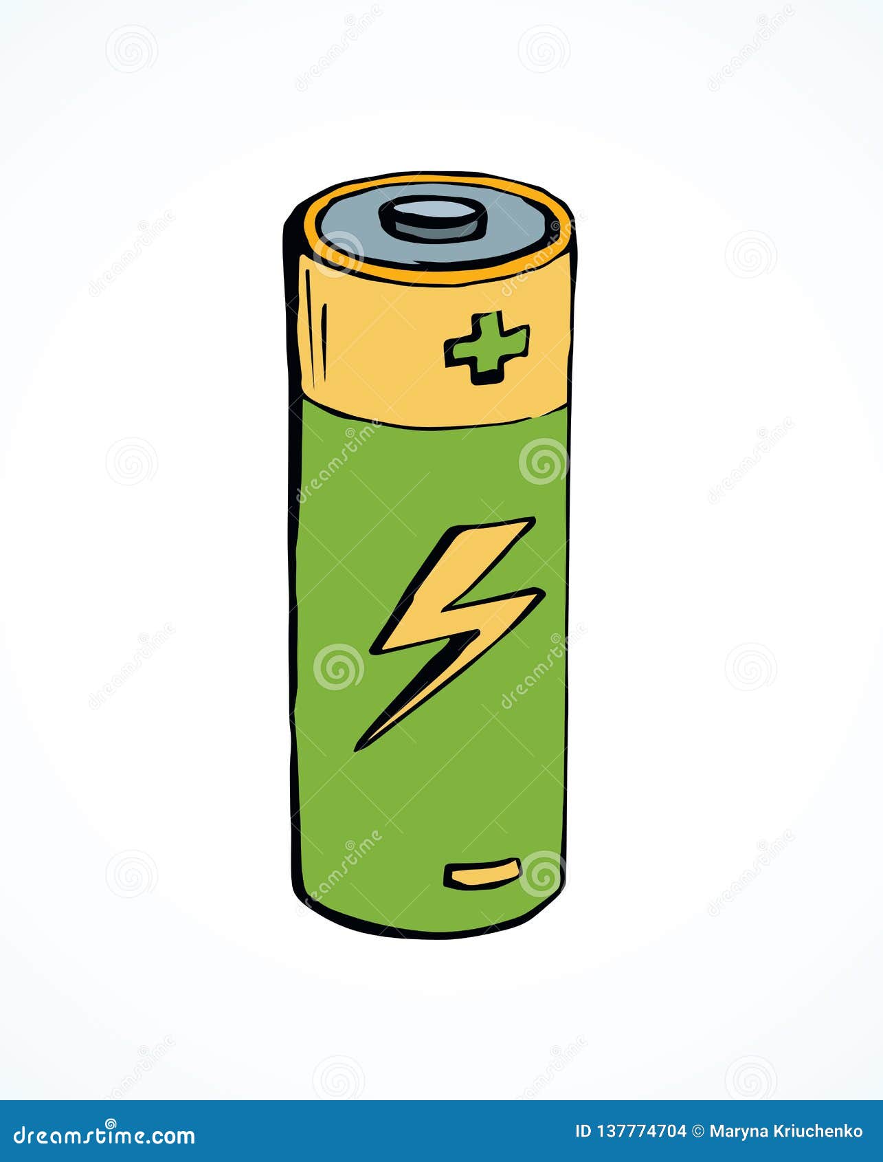 Battery. Vector drawing stock vector. Illustration of charger - 137774704