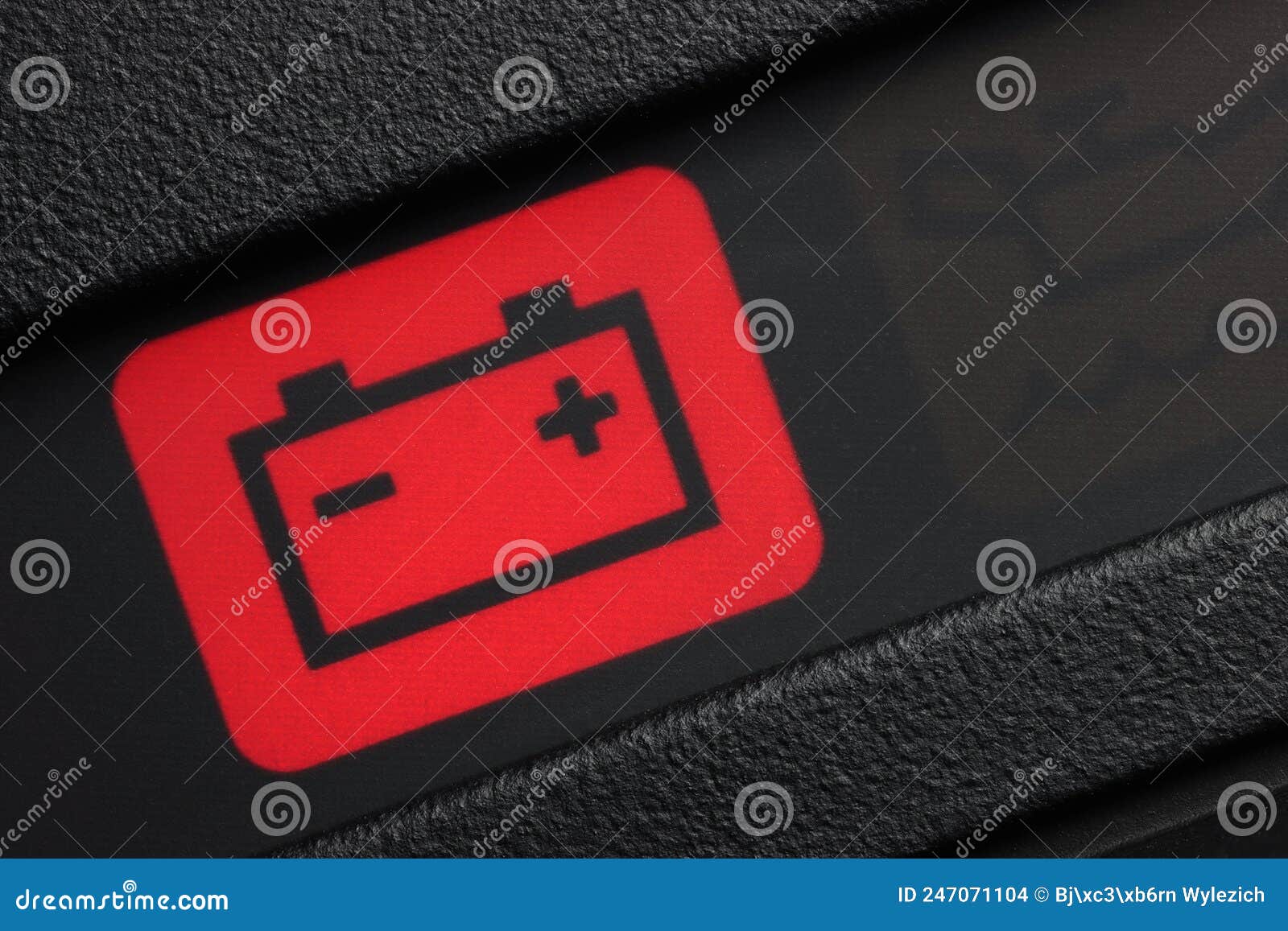Battery warning light stock photo. Image of danger, display 247071104