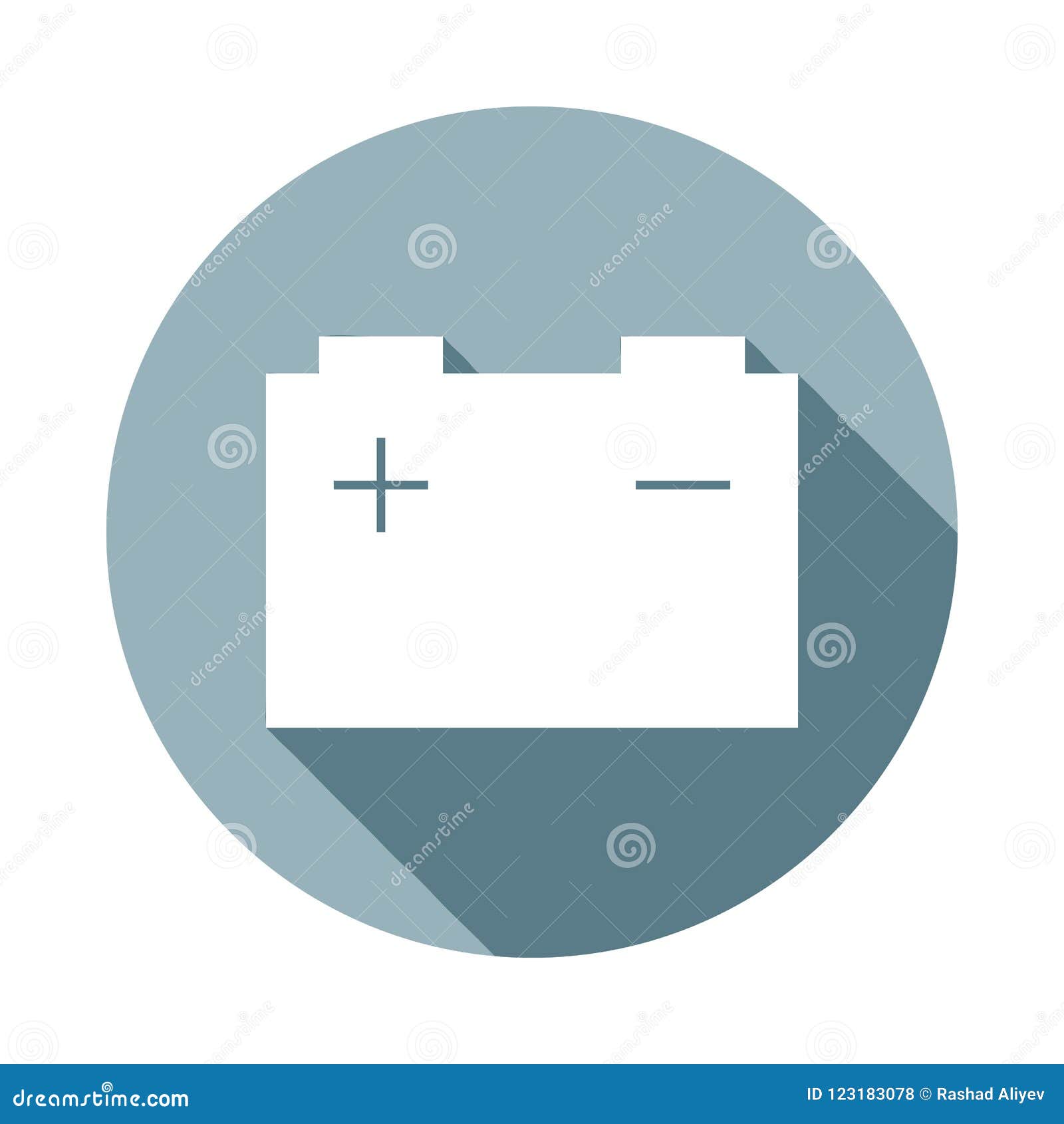 batteryicon in flat long shadow. one of web collection icon can be used for ui/ux