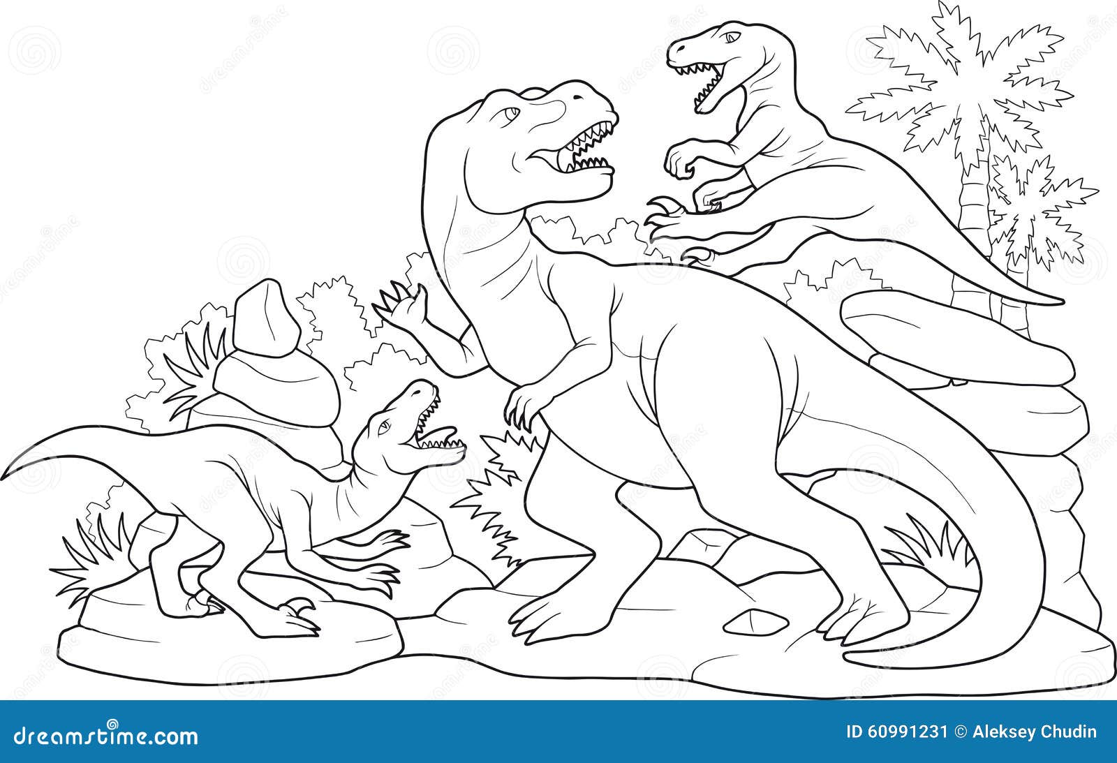 Battle dinosaurs stock vector. Illustration of fight - 60991231