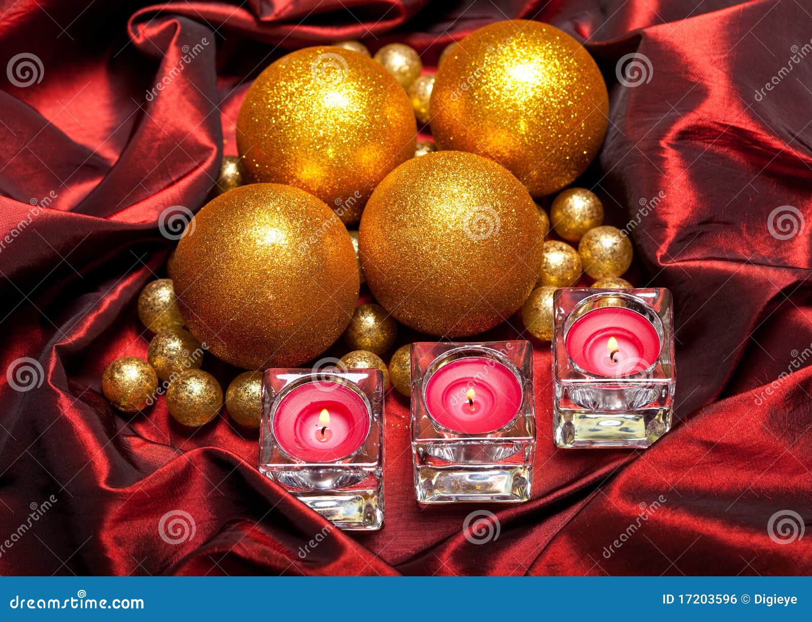 Baubles and candles stock photo. Image of celebration 17203596