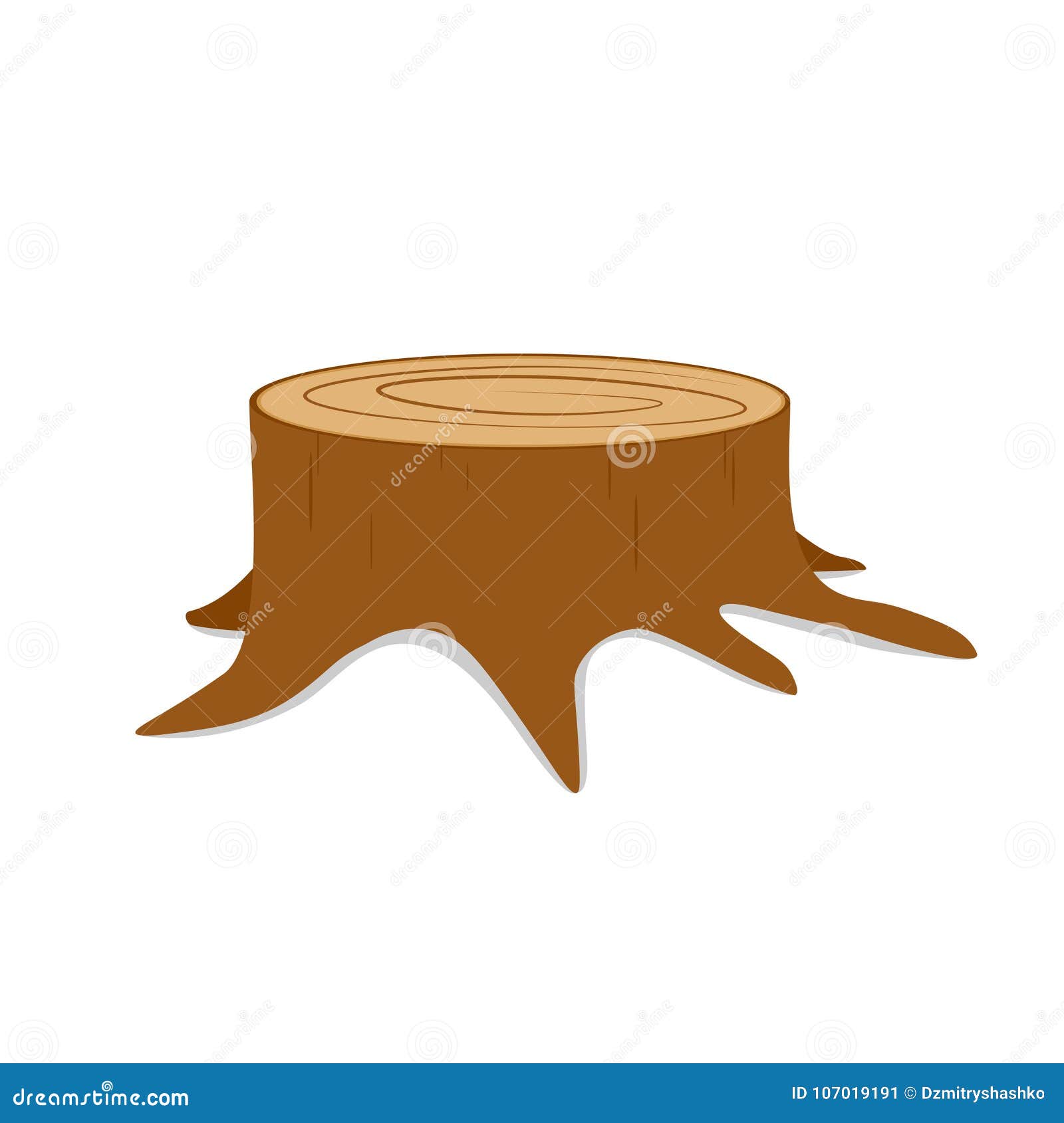 Baumstumpf Mit Wurzeln Vektor Abbildung Illustration Von Wurzeln