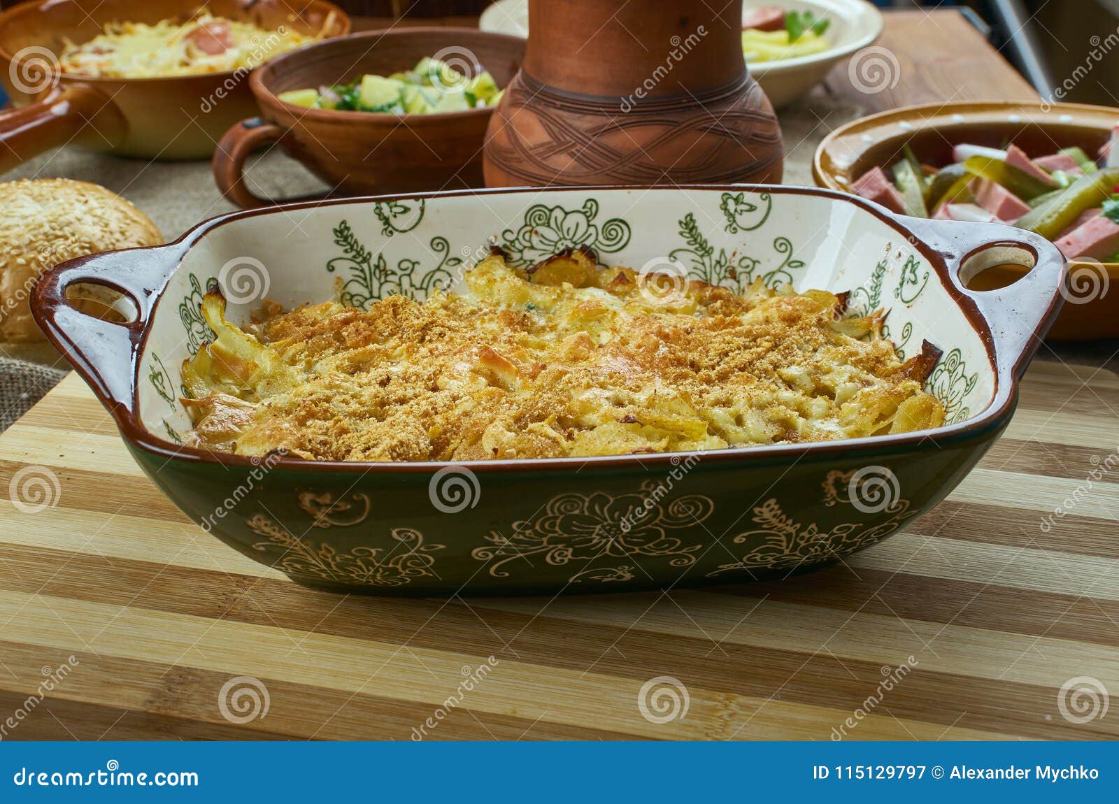 Bavarian Cabbage Casserole stock image. Image of dish 115129797