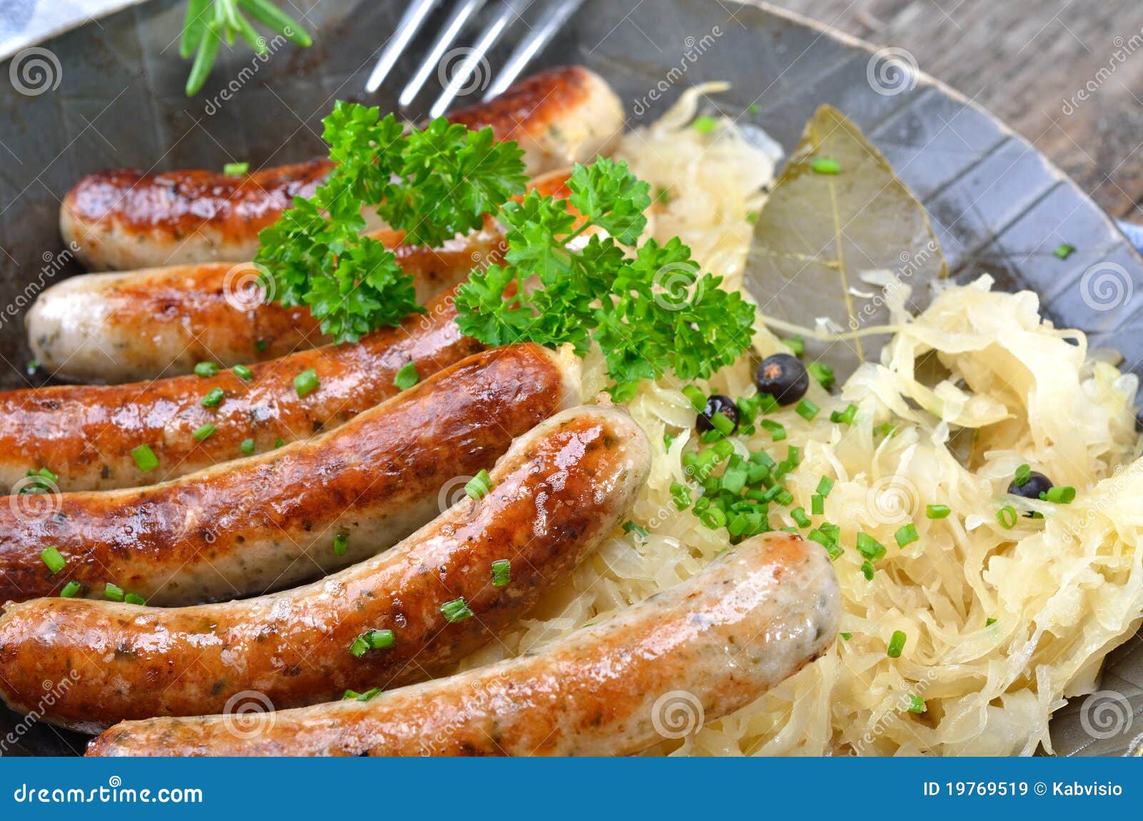 Bavarian fried sausages stock image. Image of meal, national 19769519