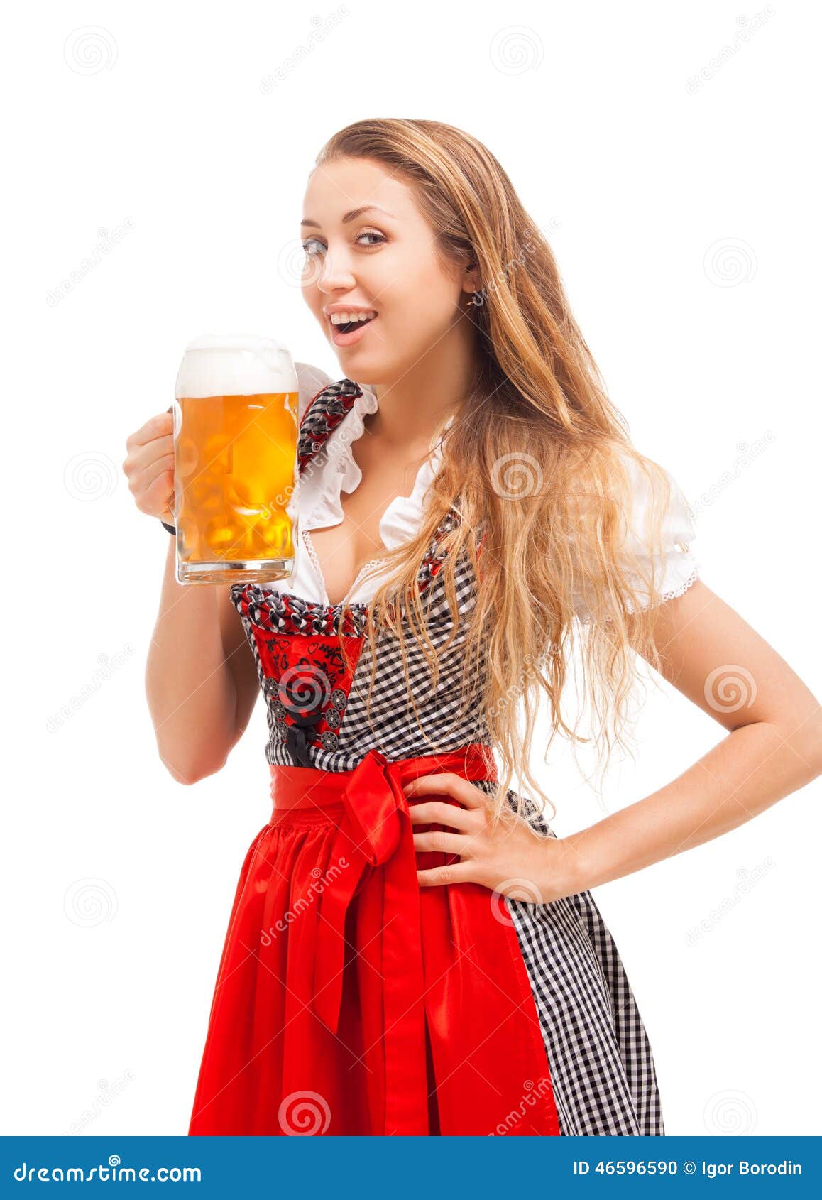 Bavarian Girl Isolated Over White Background Stock Photo - Image of ...