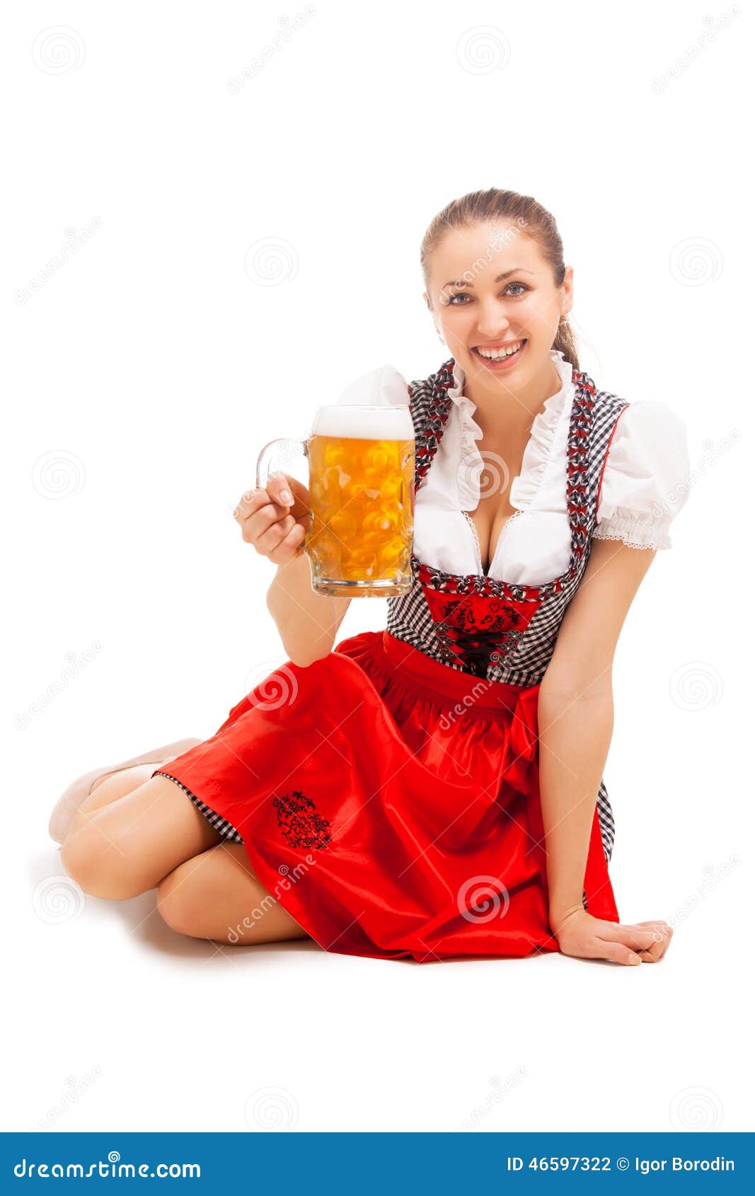 Bavarian Girl Isolated Over White Background Stock Photo - Image of ...