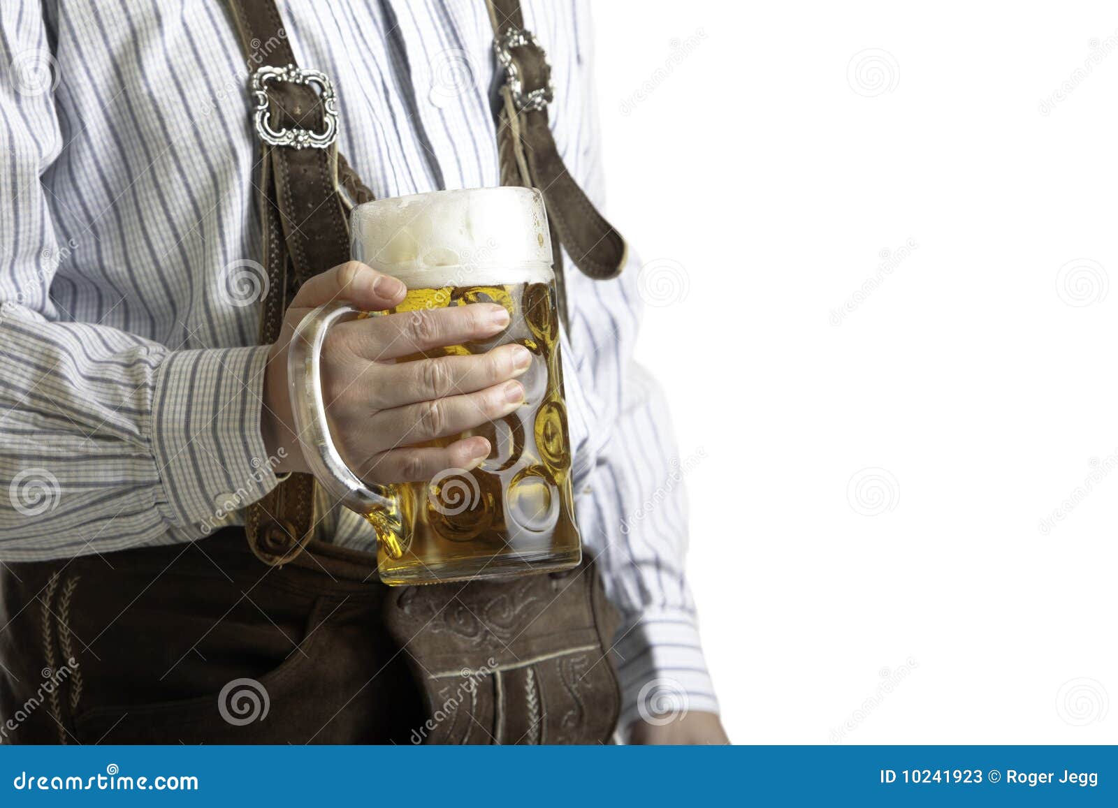 Bavarian Man Hold Beer Stein at Oktoberfest Stock Image Image of