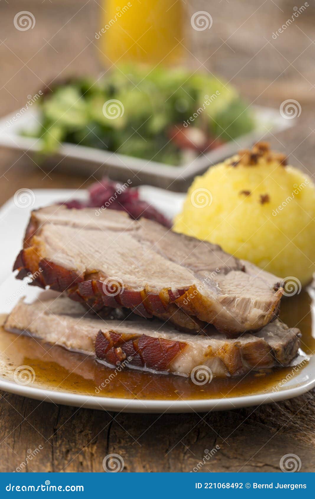 Bavarian roasted pork stock photo. Image of gravy, cooked 221068492