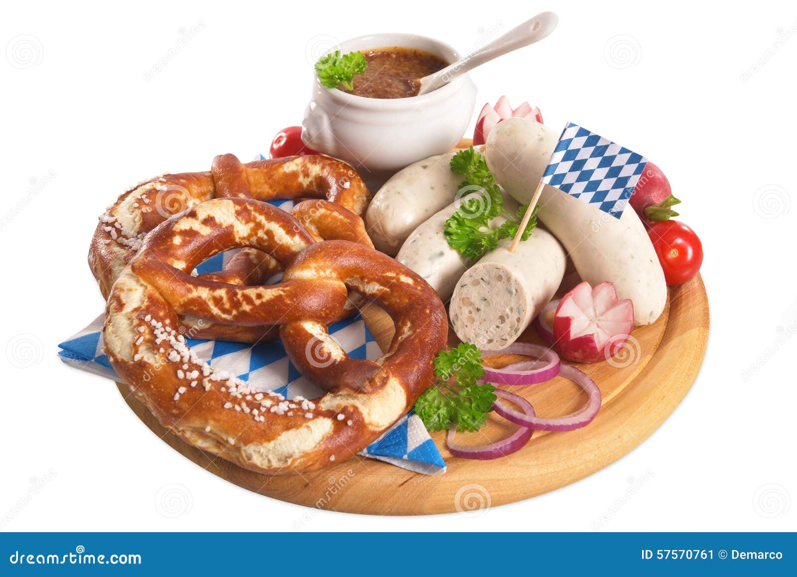 Bavarian Veal Sausage Breakfast Stock Image Image Of Fair Cutting
