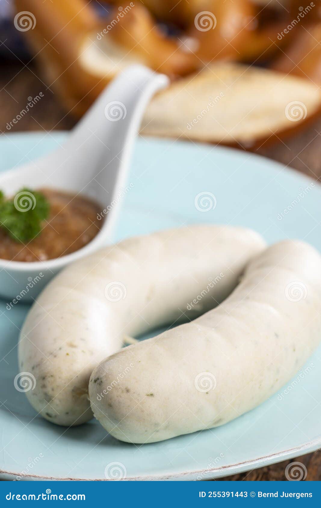 Bavarian white sausages stock image. Image of garden 255391443