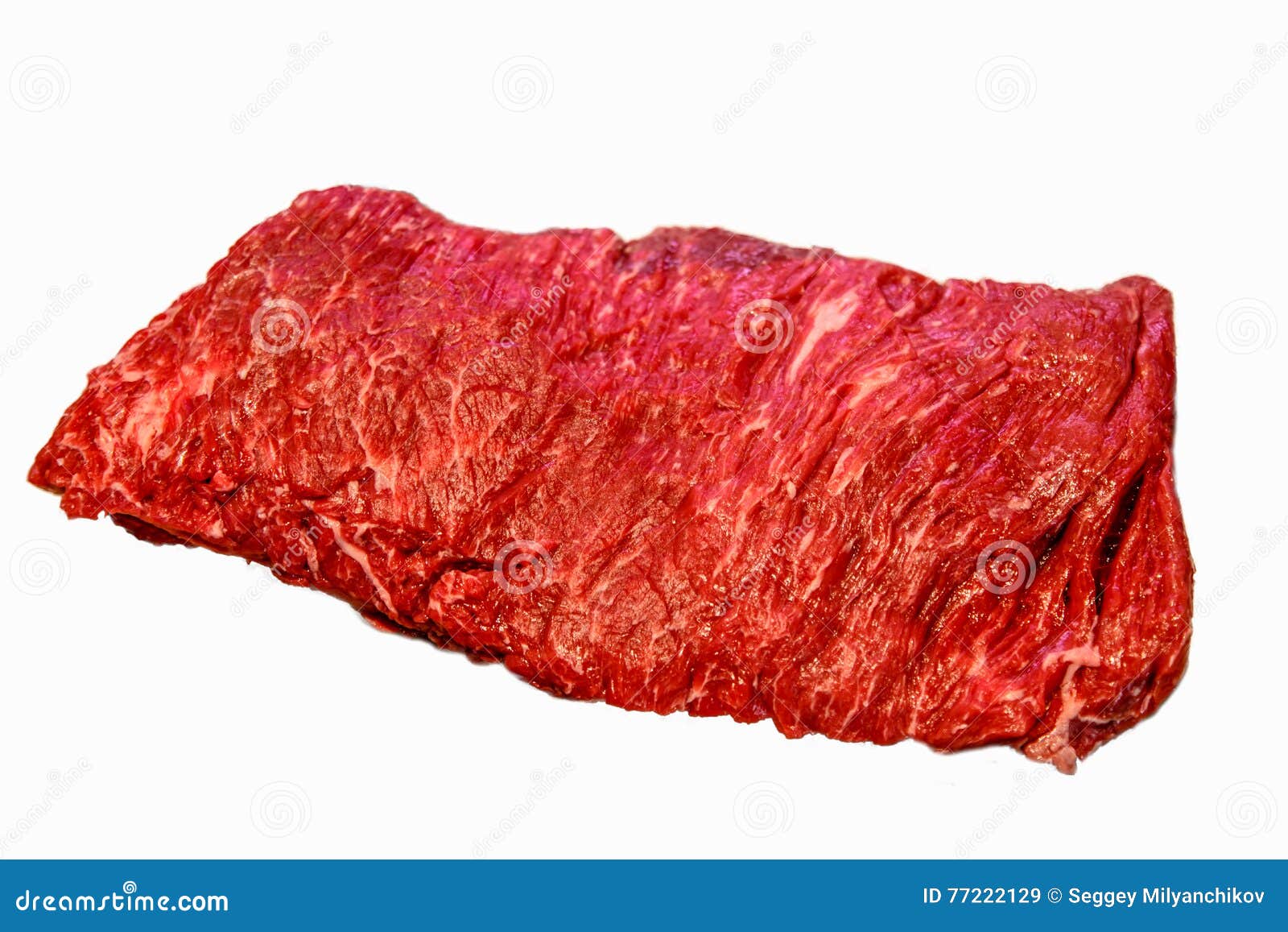 BavetteSteak Oder Flankeneisen Ist Auf Einem Weißen Hintergrund