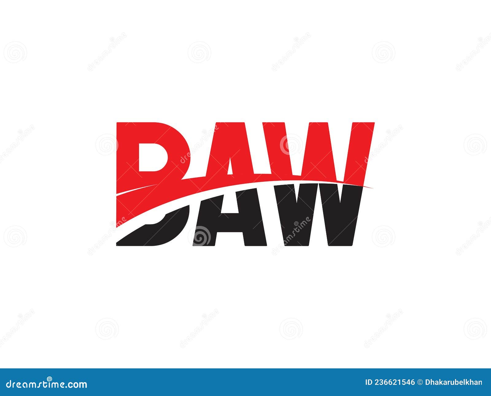 BAW Letter Initial Logo Design Vector Illustration Stock Vector