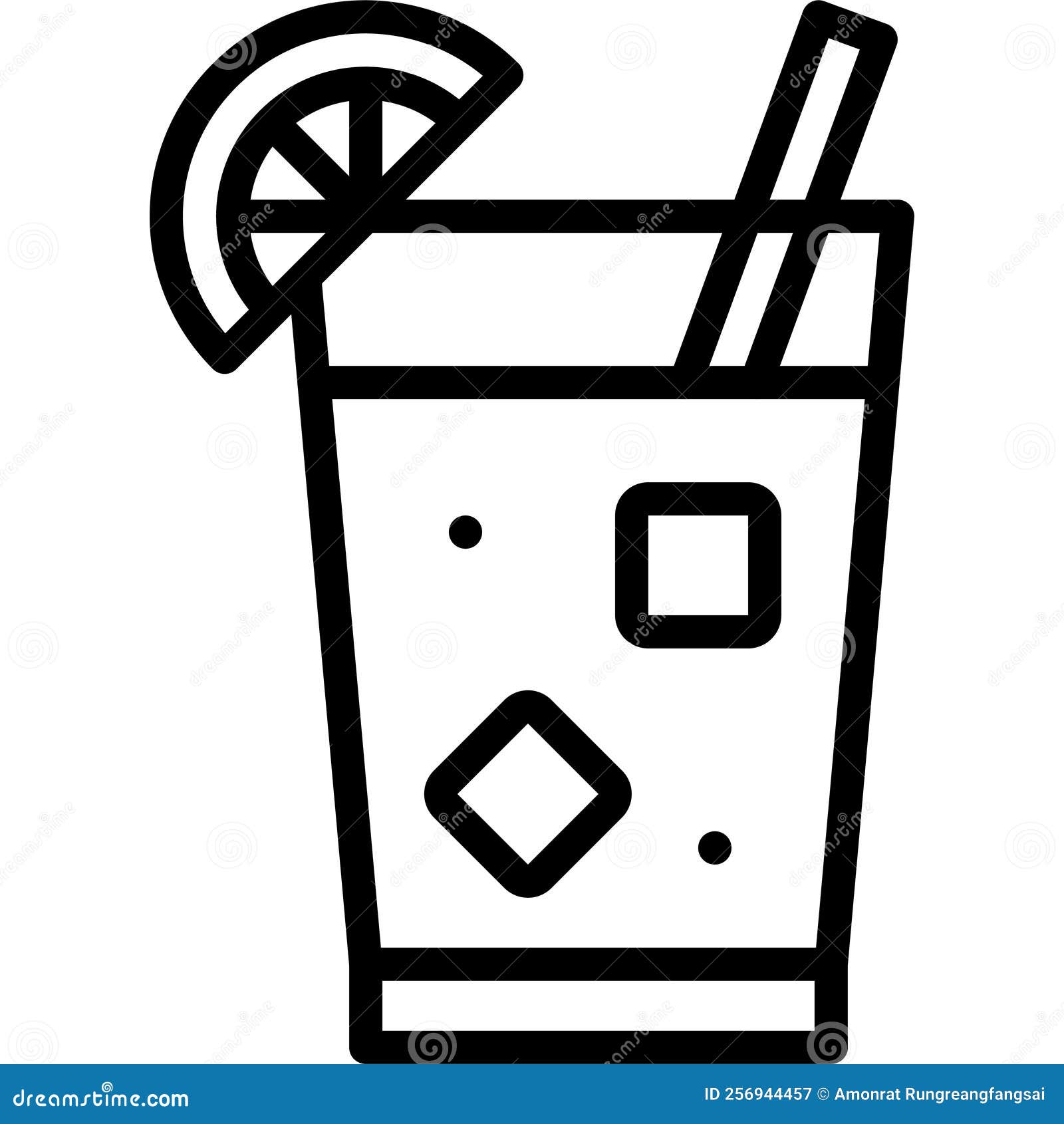 Bay Breeze Cocktail Icon, Alcoholic Mixed Drink Vector Stock Vector