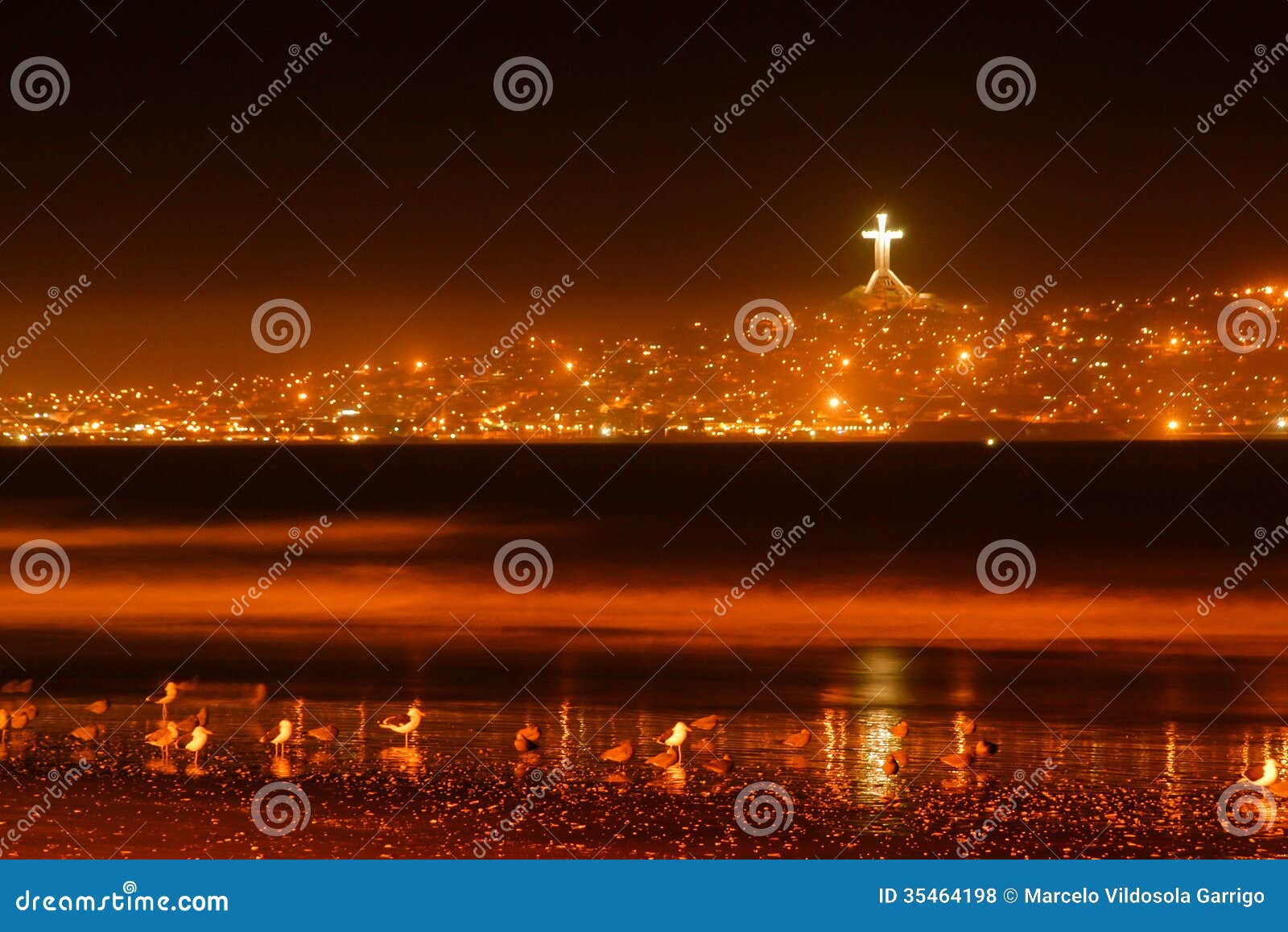 bay of coquimbo, chile by night