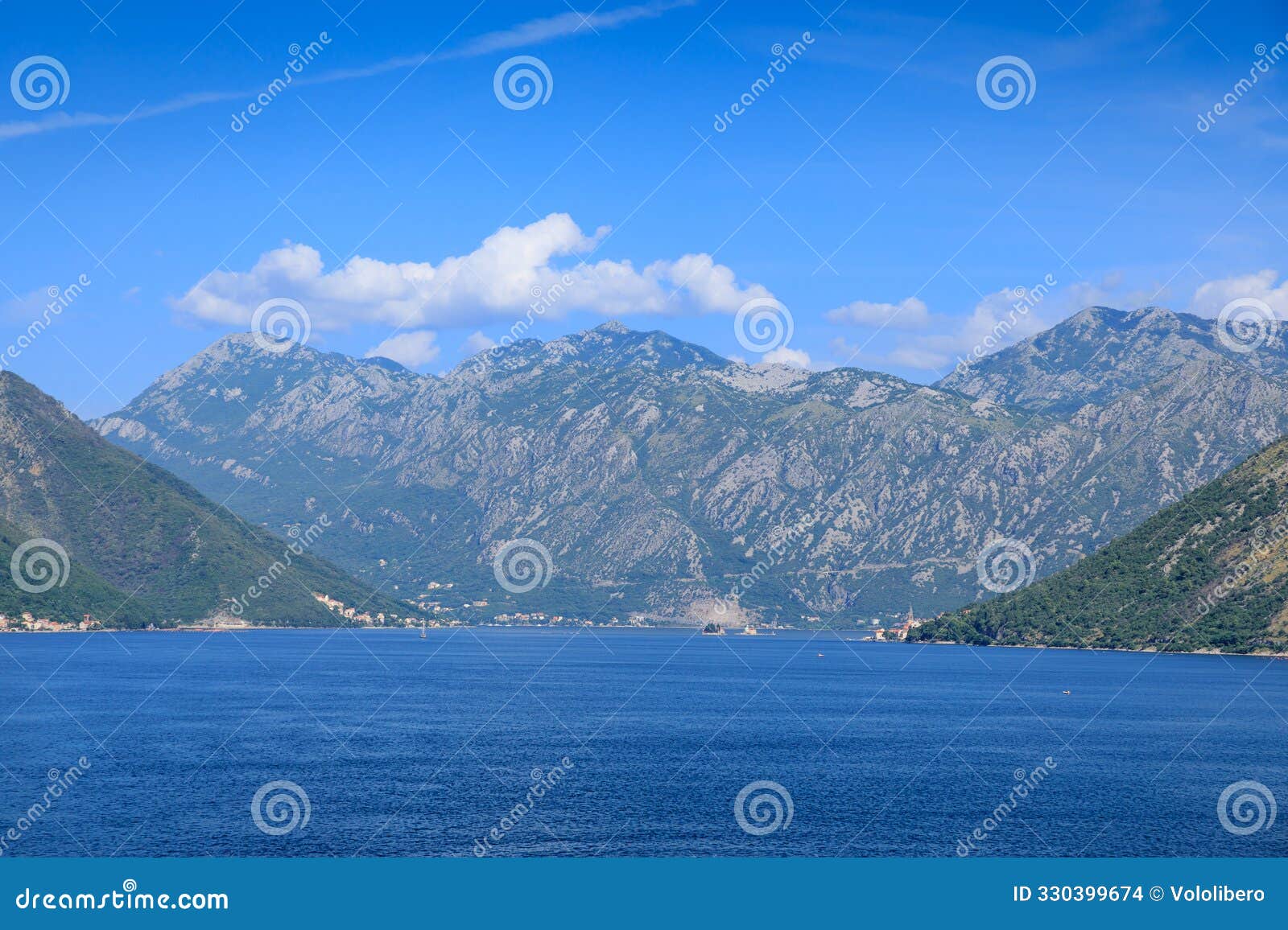 panoramic view of kotor bay in montenegro.