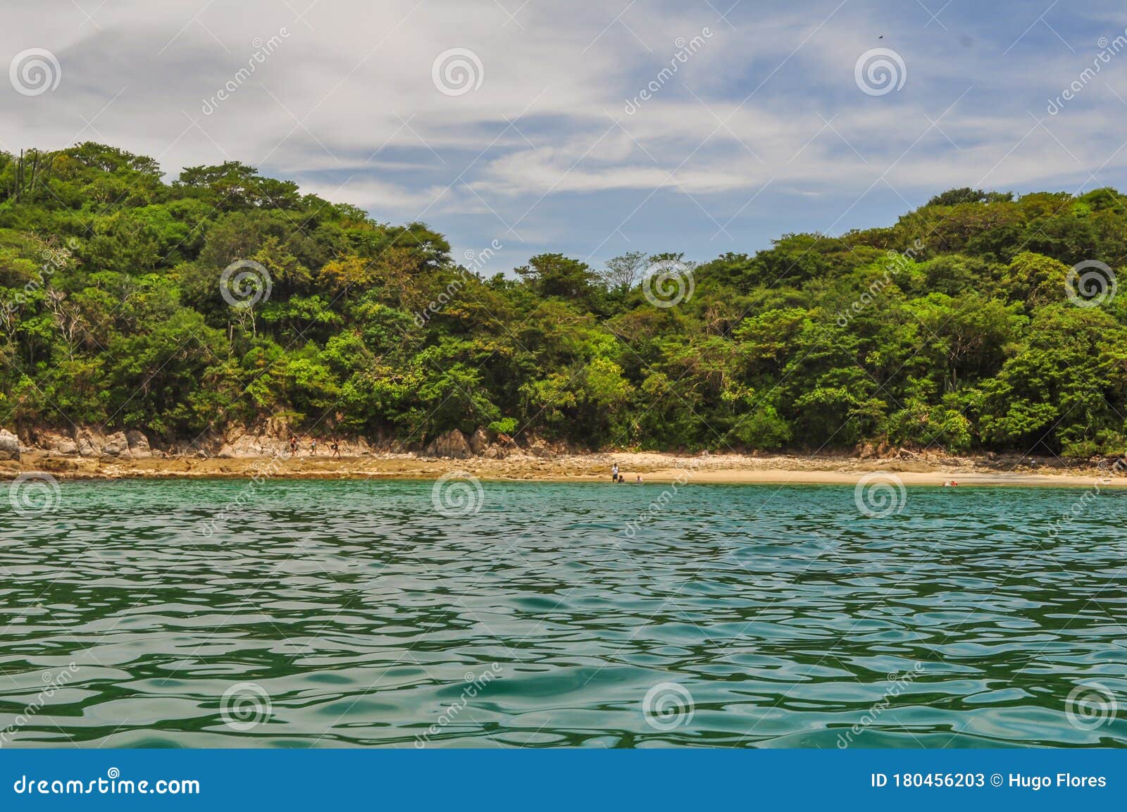 bay with two shadows playing in the sea