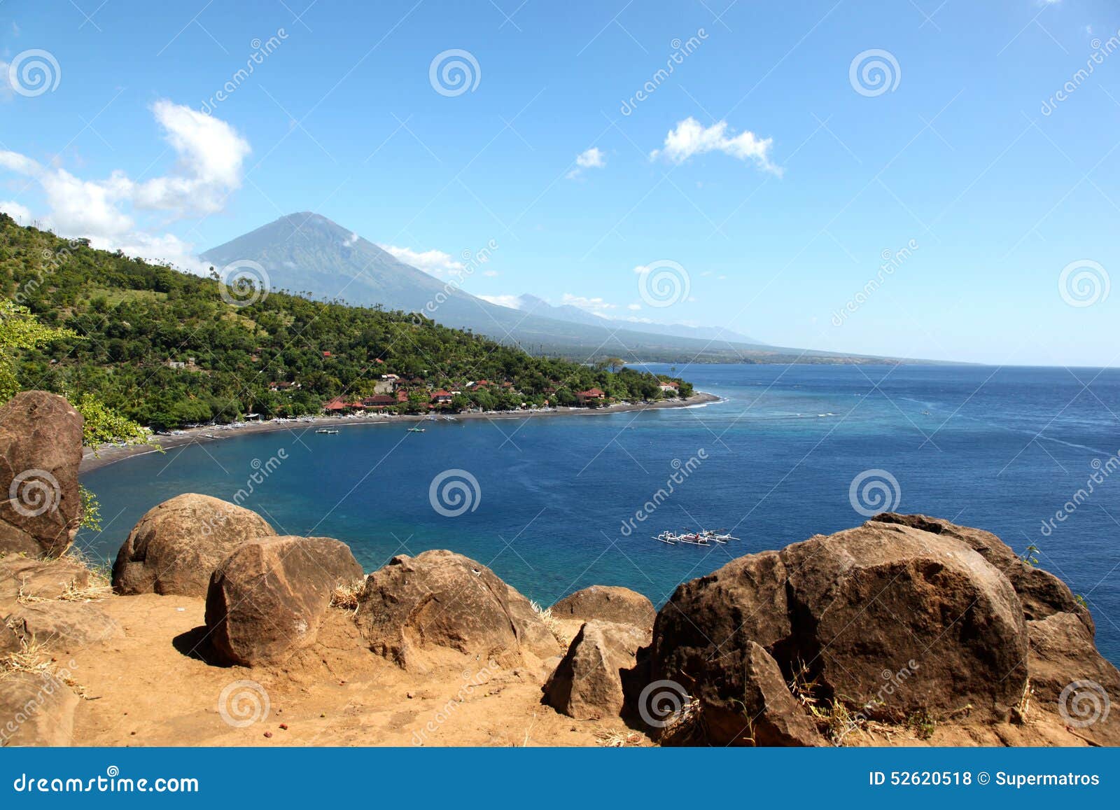 bay in the village of amed, bali