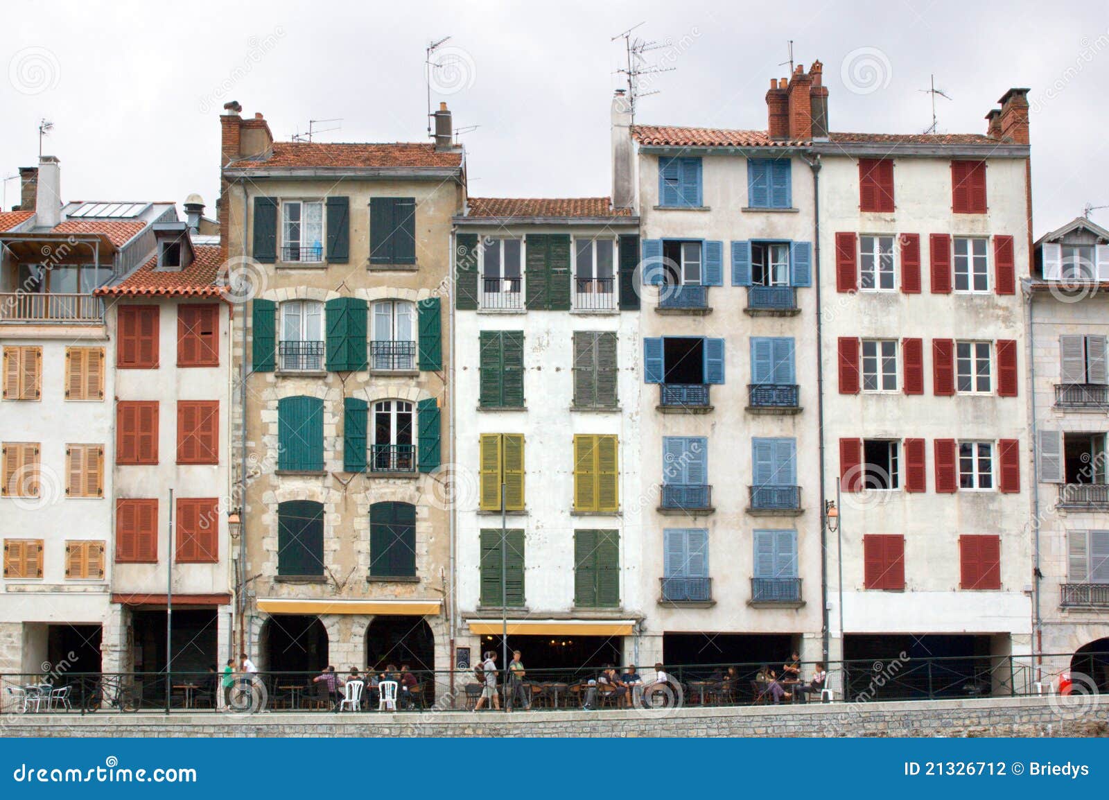 Premium Photo  Facade with doors and windows typical of the south of  france in the basque country bayonne