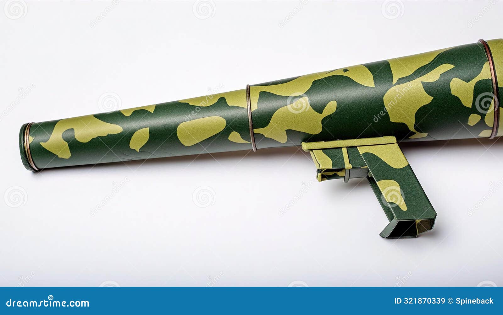 bazooka - a man portable recoilless anti tank rocket launcher weapon, widely deployed by the united states army - in green