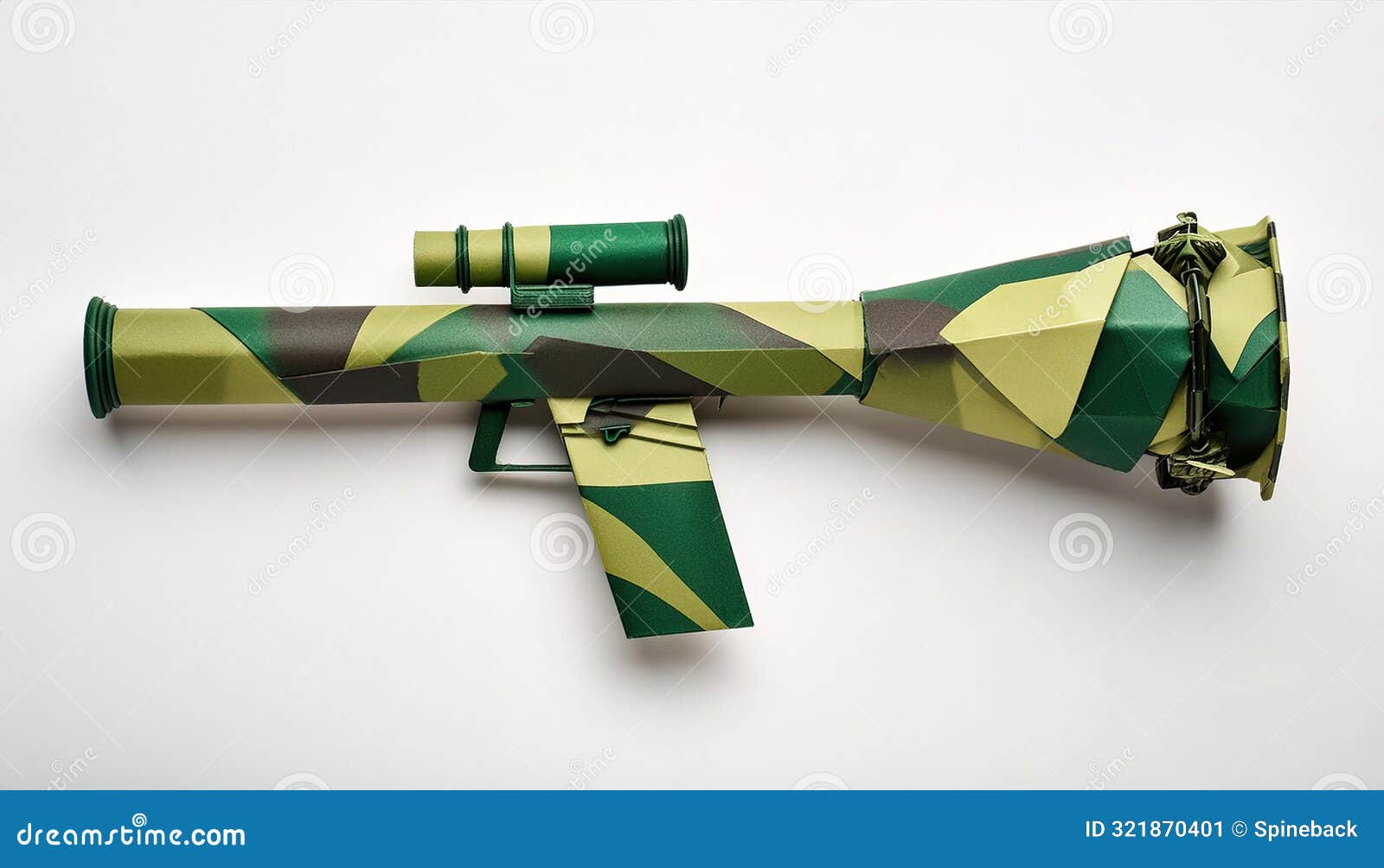 bazooka - a man portable recoilless anti tank rocket launcher weapon, widely deployed by the united states army - in green