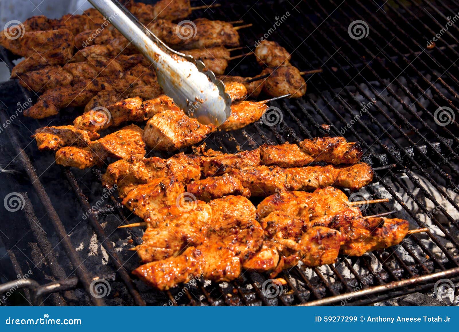 BBQ Chicken on a stick stock image. Image of lunch 59277299