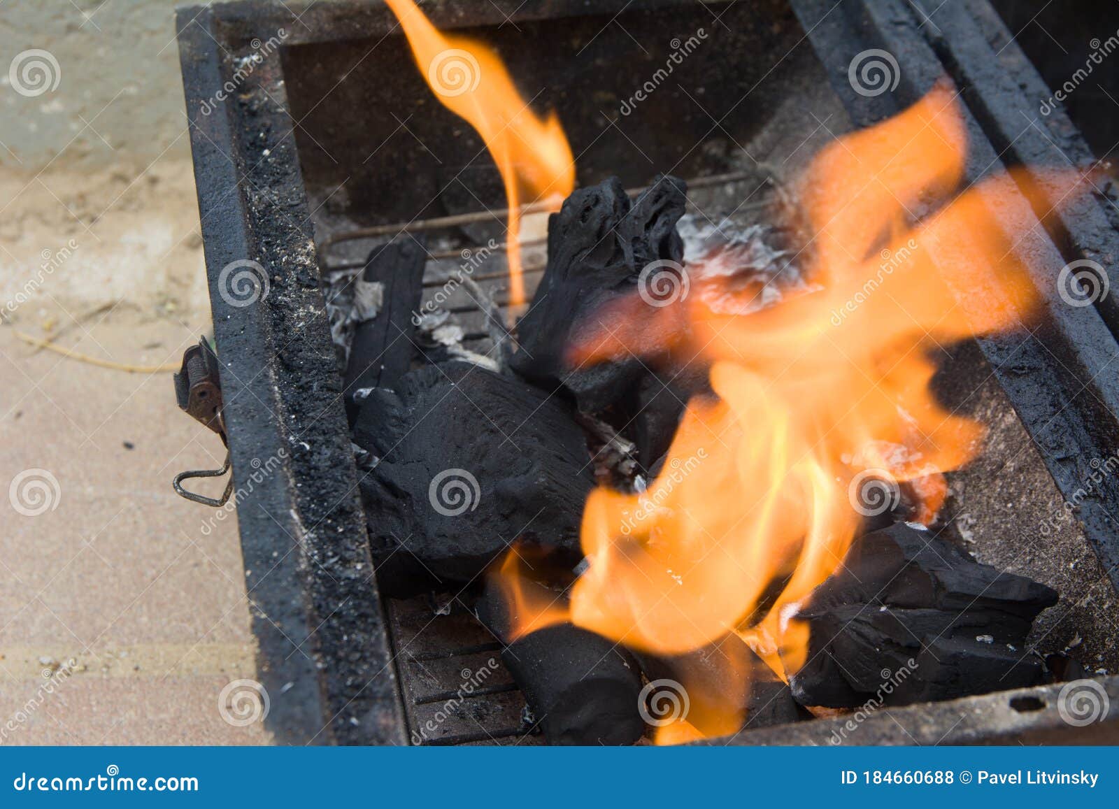 BBQ Coal Fire Close Up View Stock Photo Image of close, coal 184660688