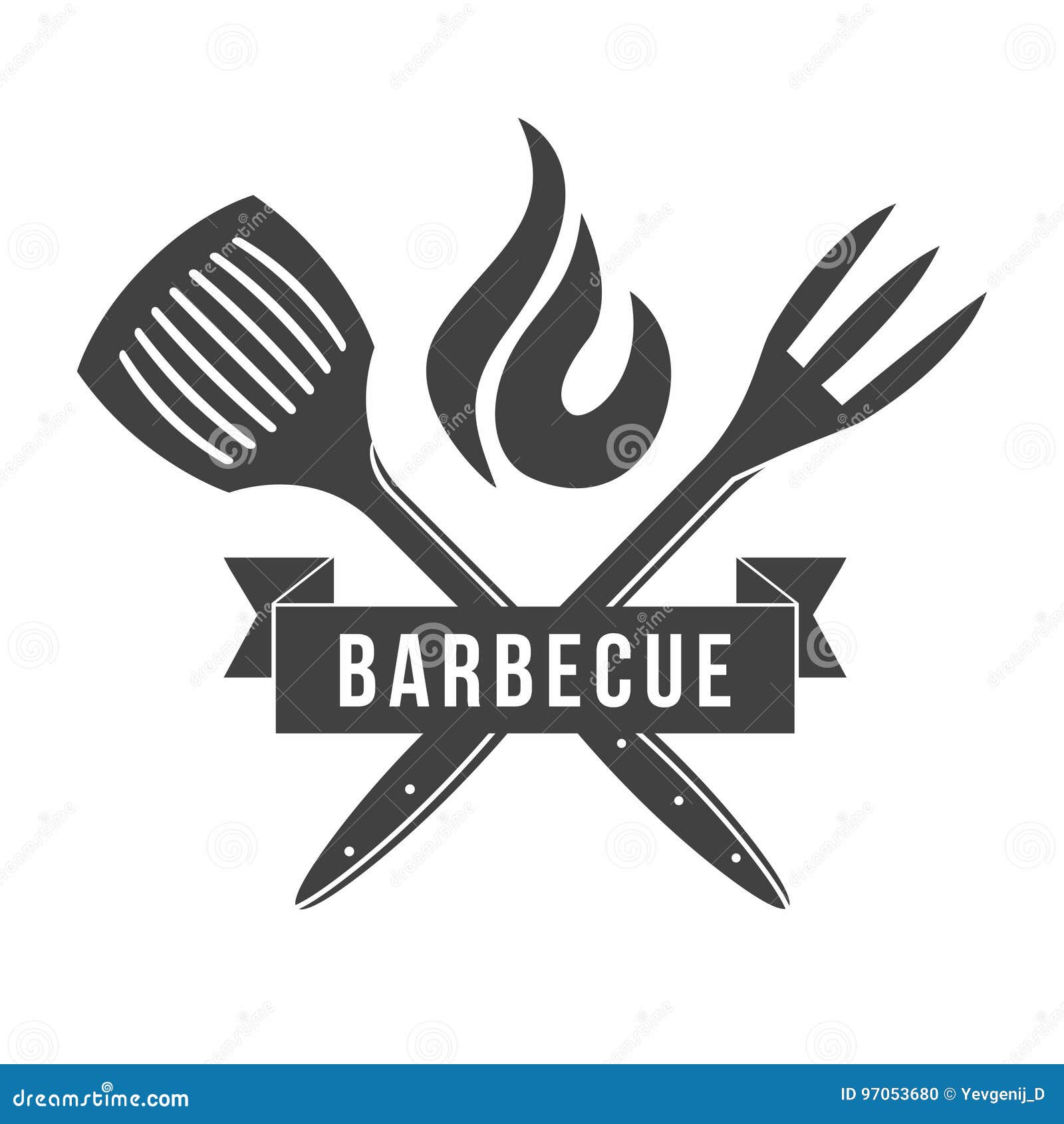 Barbecue Restaurant Logo Icon Of Barbecue, Grill And Bar With Fire
